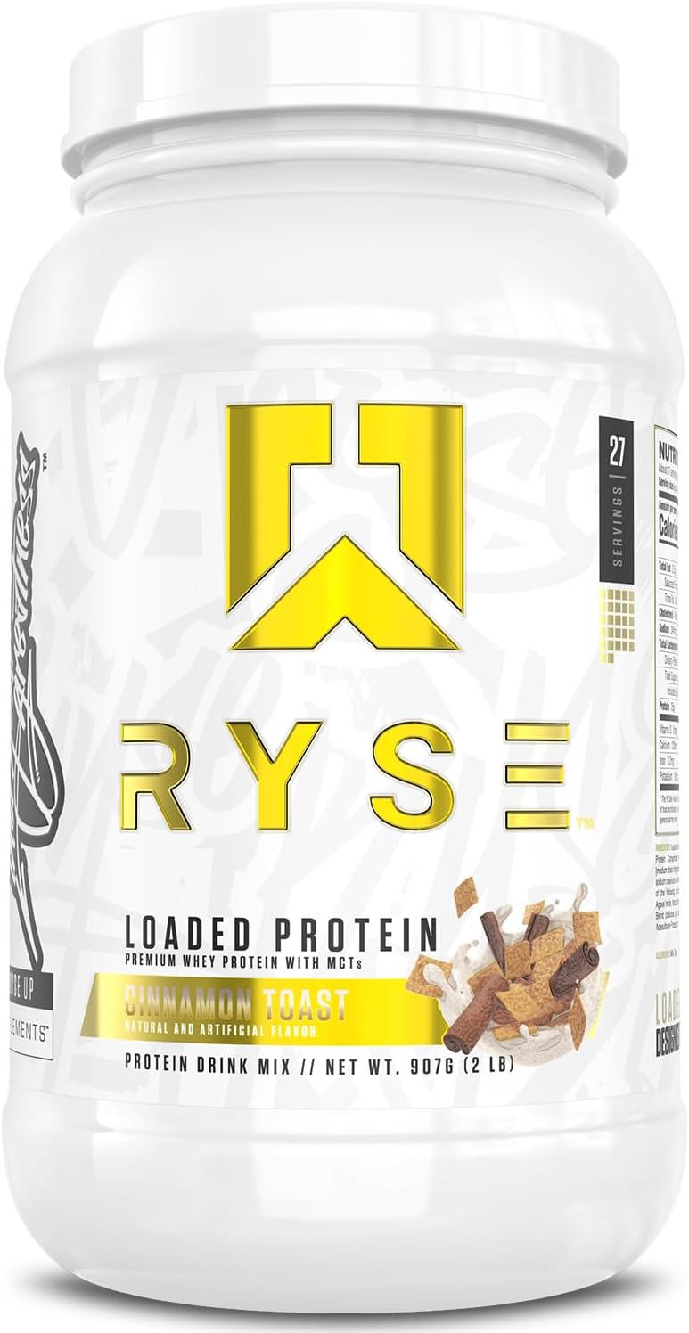 پودر پروتئین وی رایز ساپلیمنتس مدل Loaded Whey، طعم نان دارچینی