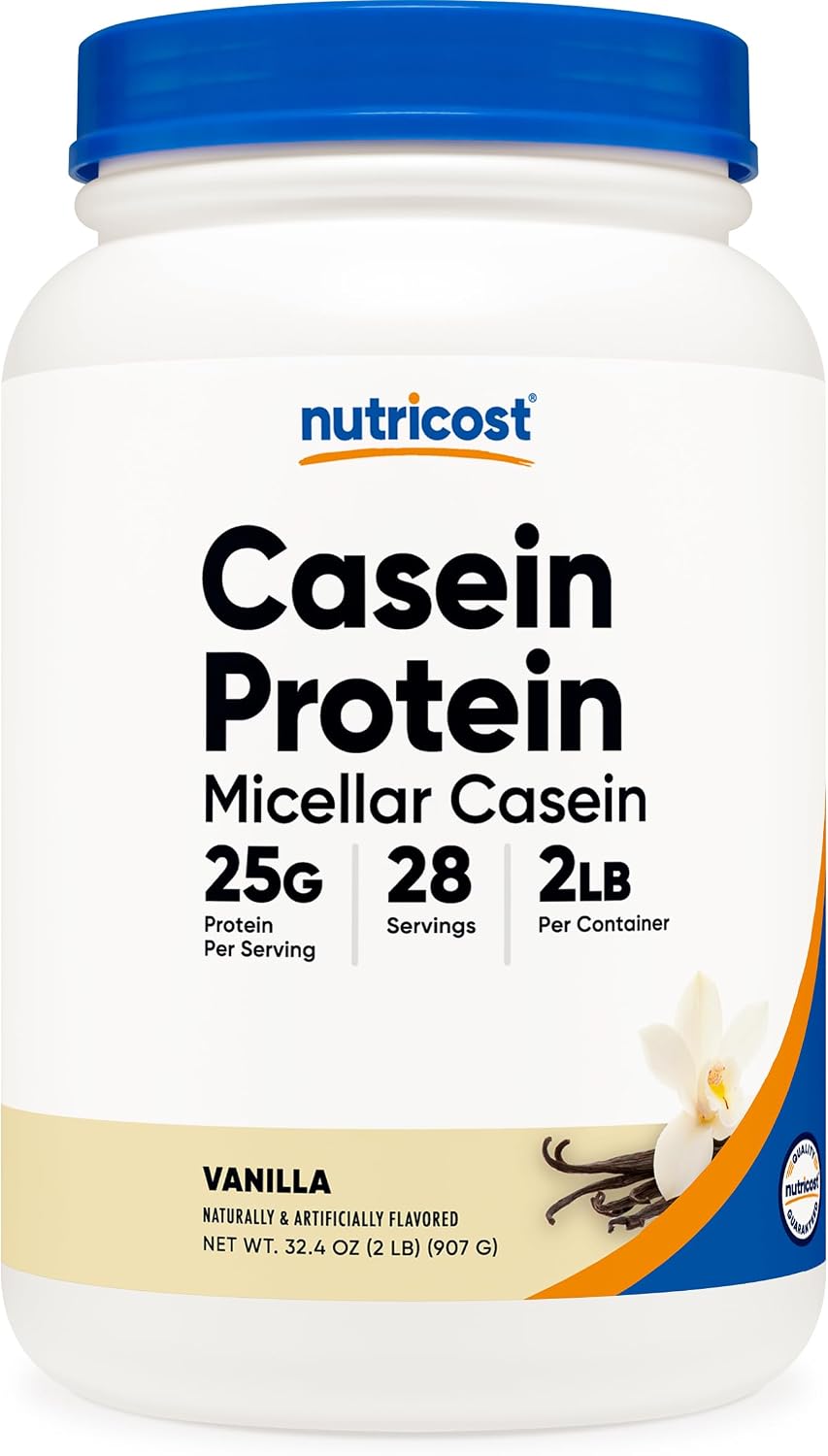 پودر پروتئین کازئین نوتریکاست مدل Casein، ۲ پوند و طعم وانیل