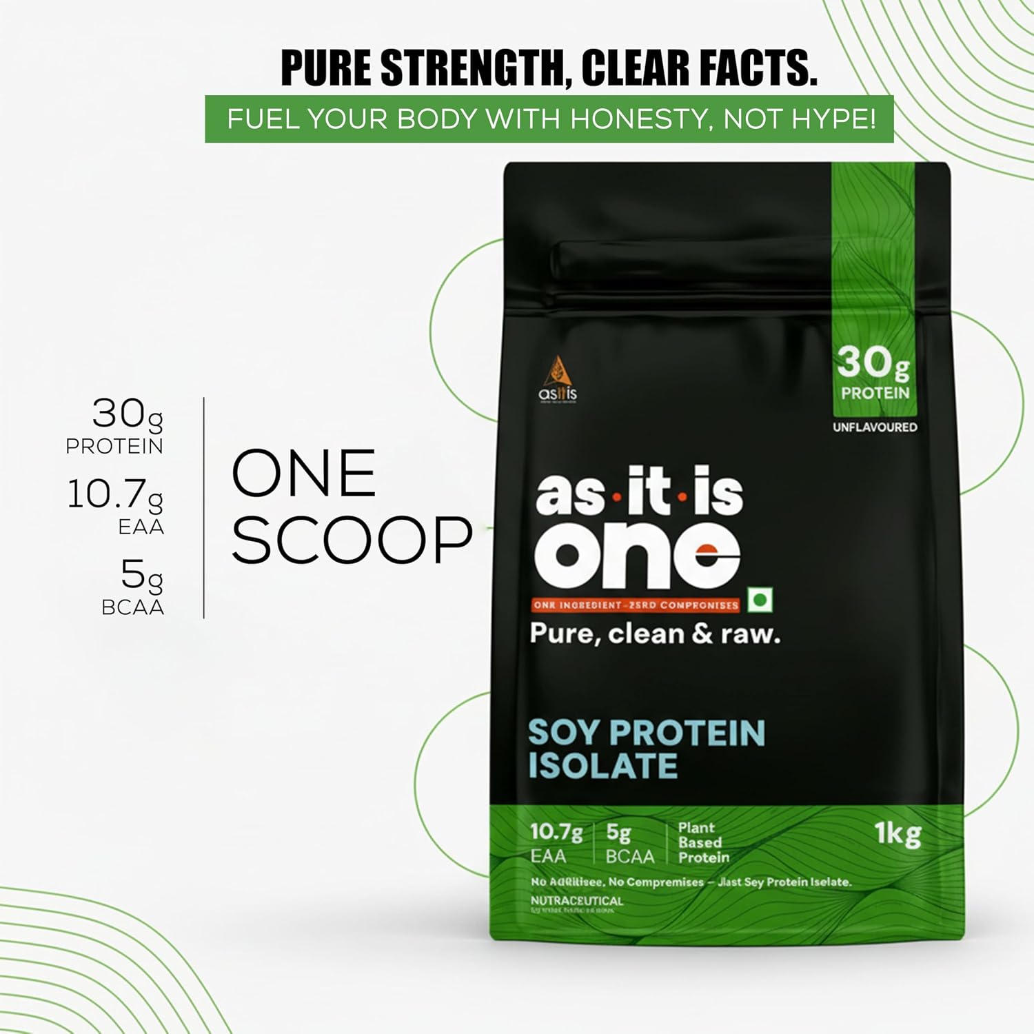 پودر پروتئین گیاهی از ایت ایز نوتریشن مدل Soy Protein Isolate، ۲۷ گرم پروتئین و بدون طعم