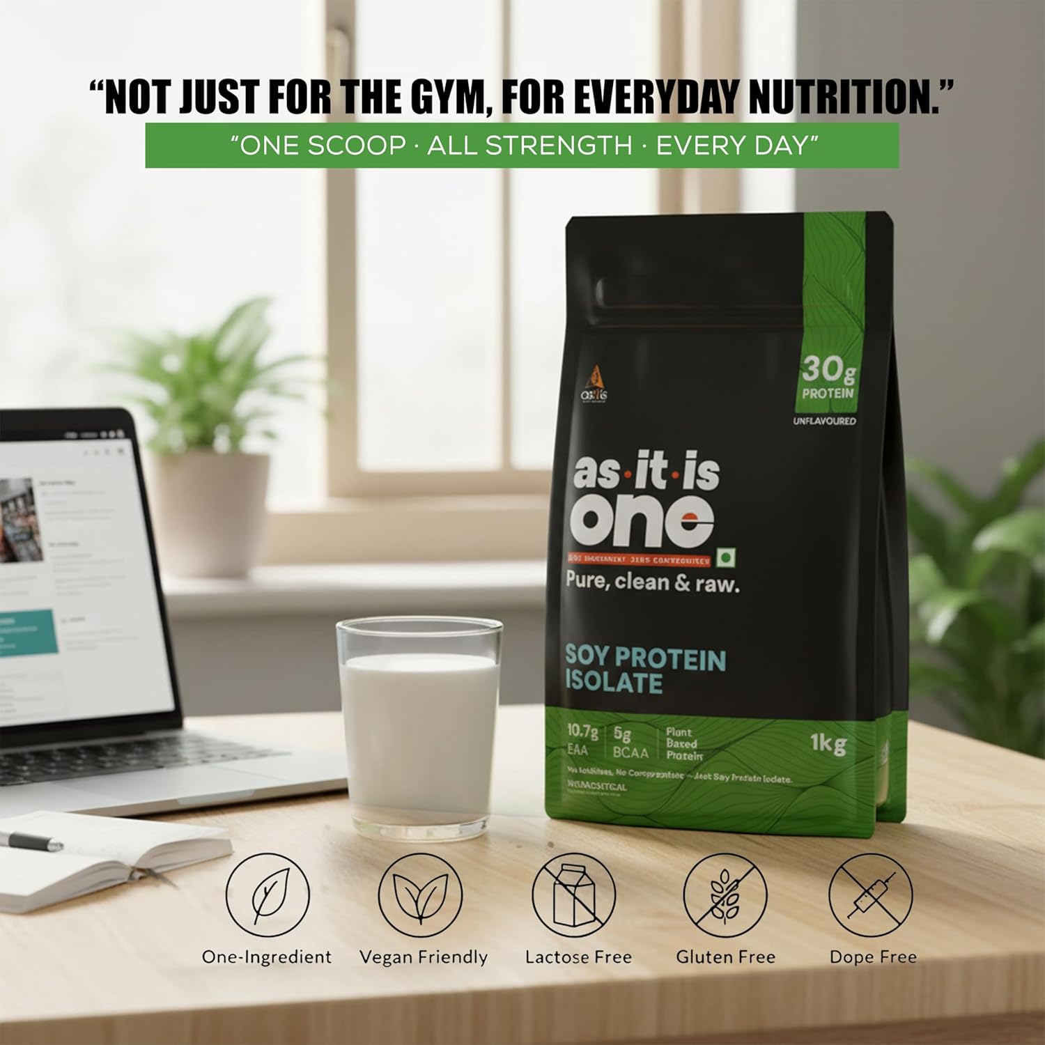پودر پروتئین گیاهی از ایت ایز نوتریشن مدل Soy Protein Isolate، ۲۷ گرم پروتئین و بدون طعم