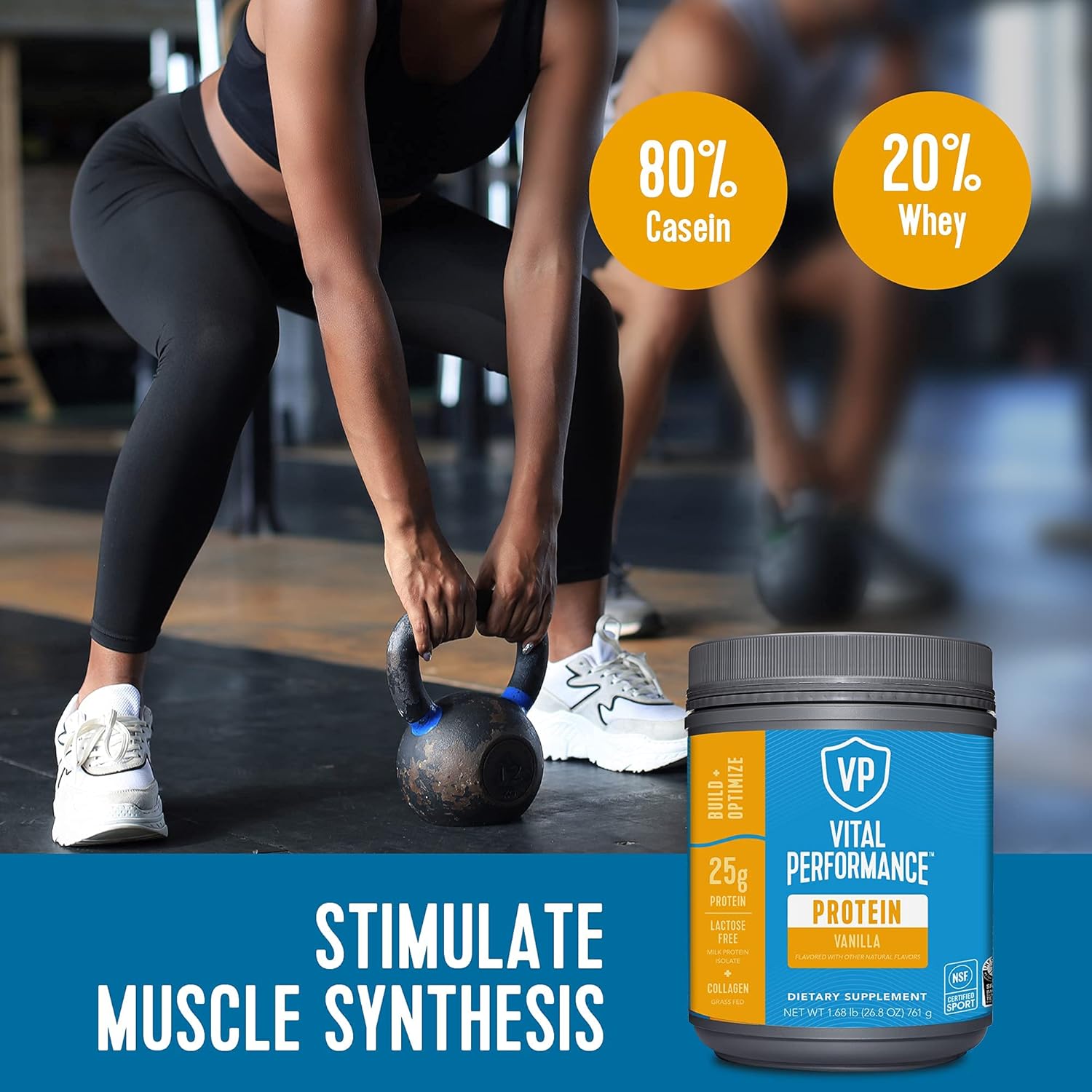پودر پروتئین وی ویتال پروتینز مدل Vital Performance، ۷۶۱ گرم و طعم وانیل