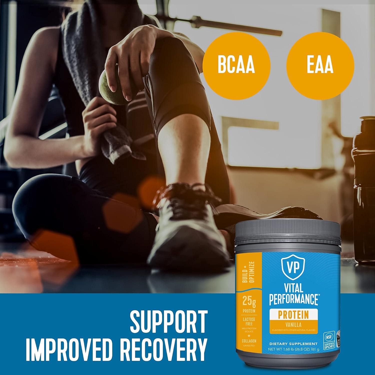 پودر پروتئین وی ویتال پروتینز مدل Vital Performance، ۷۶۱ گرم و طعم وانیل
