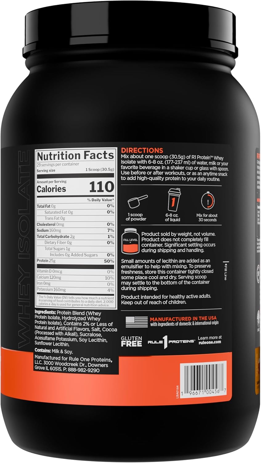 پودر پروتئین وی ایزوله رول وان پروتینز مدل R1 Protein، ۲۵ گرم پروتئین، ۱.۹۸ پوند و طعم کارامل کم‌نمک