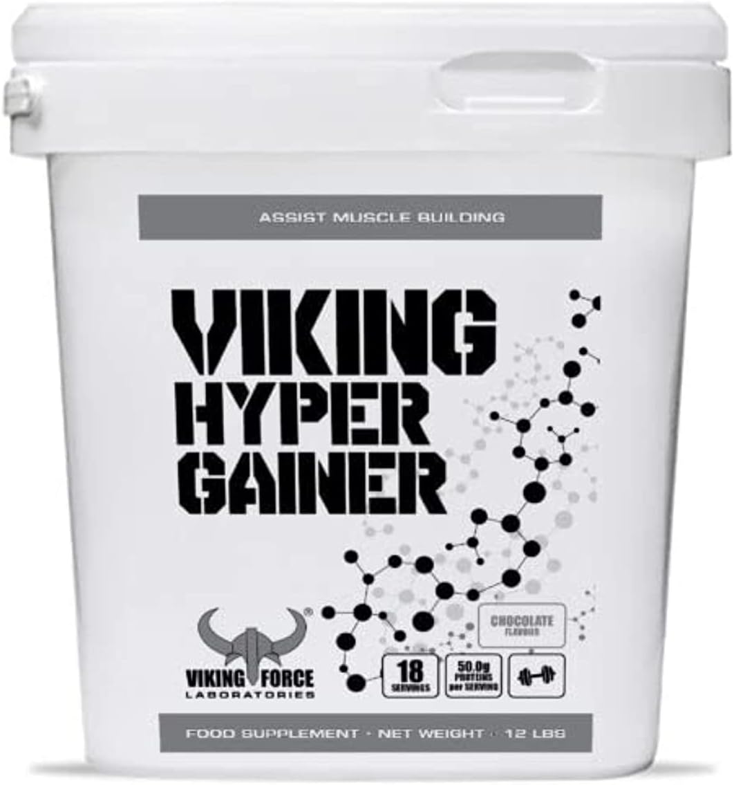 گینر افزایش وزن وایکینگ فورس مدل Hyper Gainer، ۵۰ گرم پروتئین، ۱۲ پوند و طعم شکلات