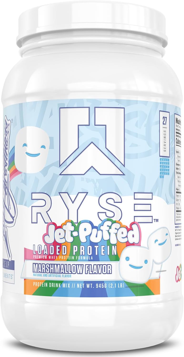 پودر پروتئین وی ایزوله رایز ساپلیمنتس مدل Loaded Whey، ۲۵ گرم پروتئین، ۲۷ سروینگ و طعم مارشمالو
