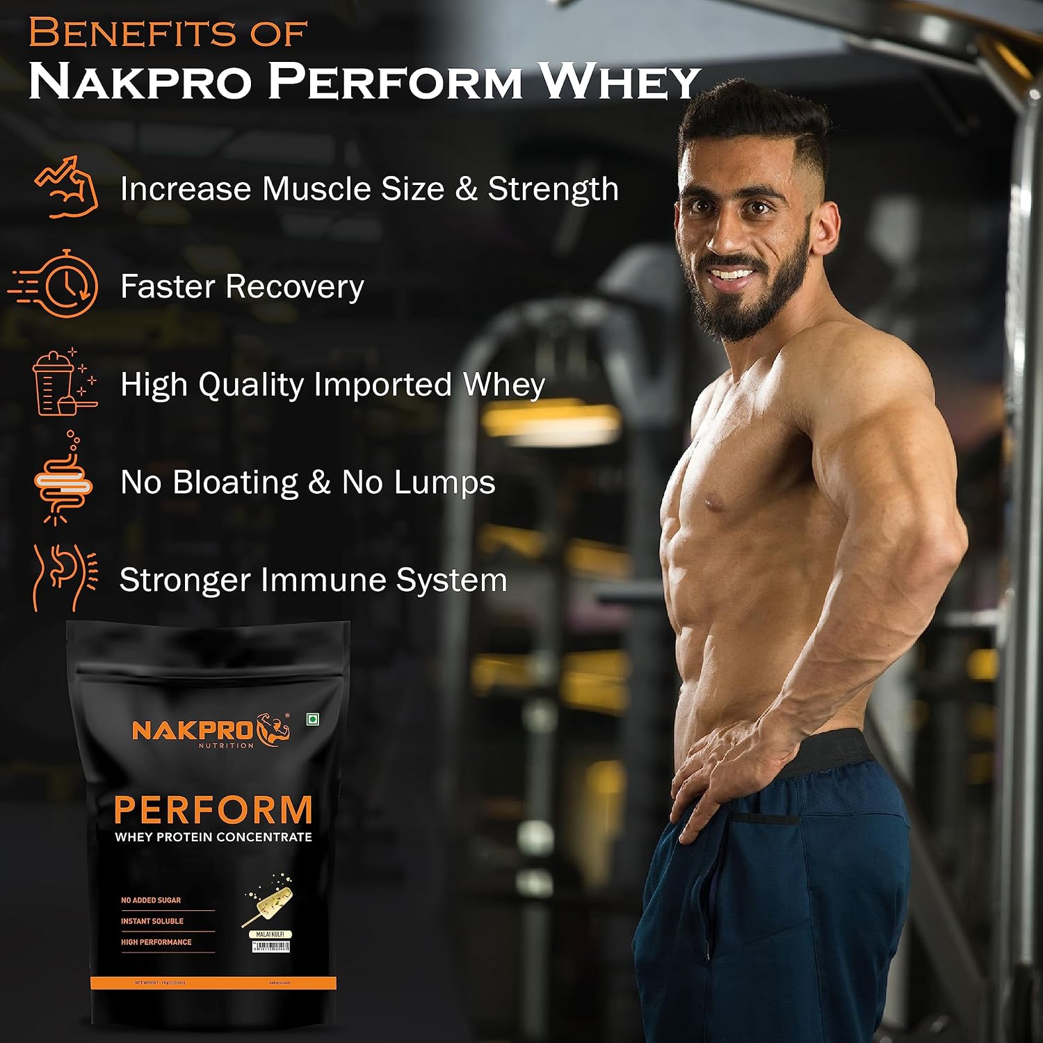 پودر پروتئین وی ناک‌پرو مدل Perform Whey، ۲۴ گرم پروتئین، بدون شکر افزوده، ۱ کیلوگرم و طعم مالای کولفی