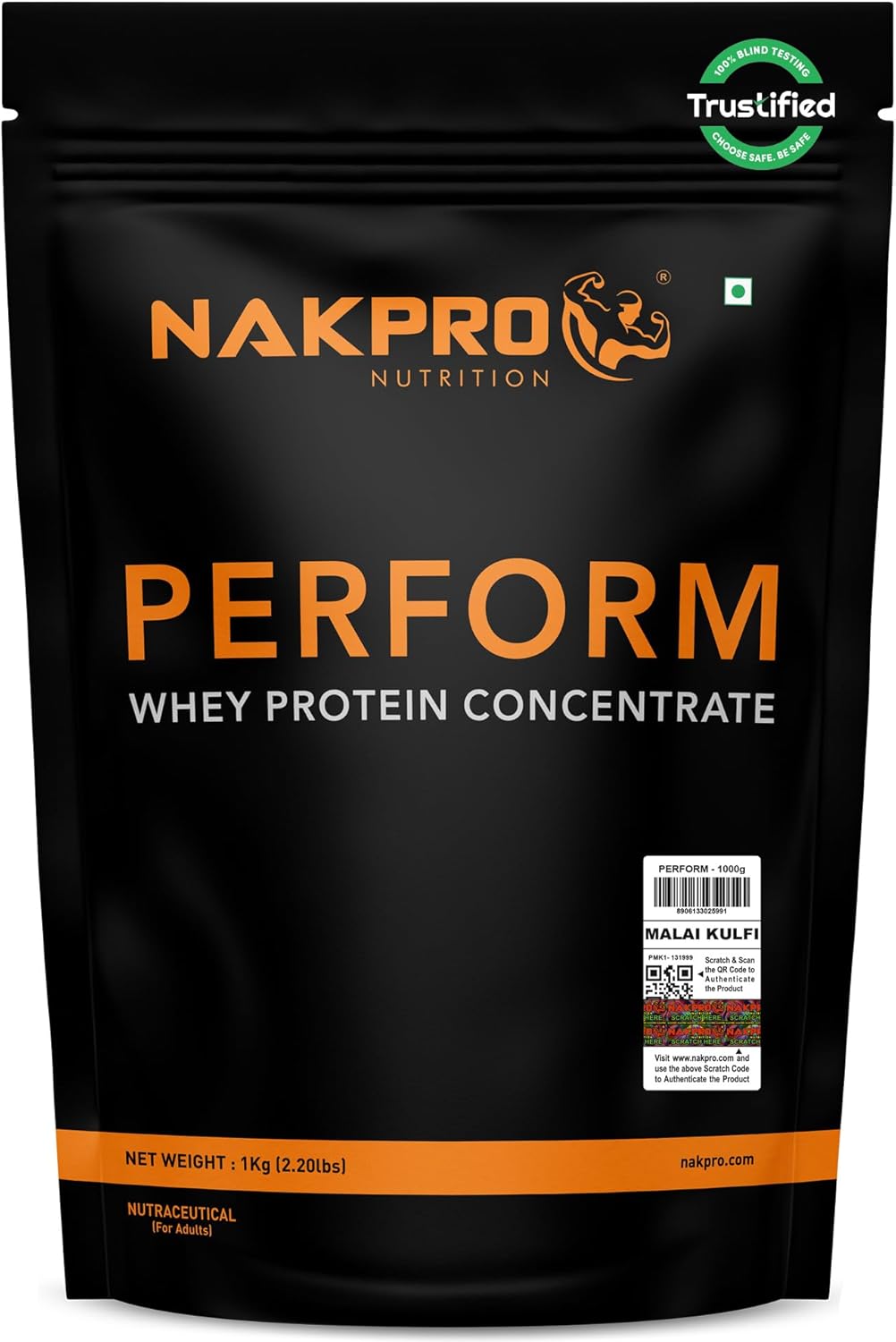 پودر پروتئین وی ناک‌پرو مدل Perform Whey، ۲۴ گرم پروتئین، بدون شکر افزوده، ۱ کیلوگرم و طعم مالای کولفی