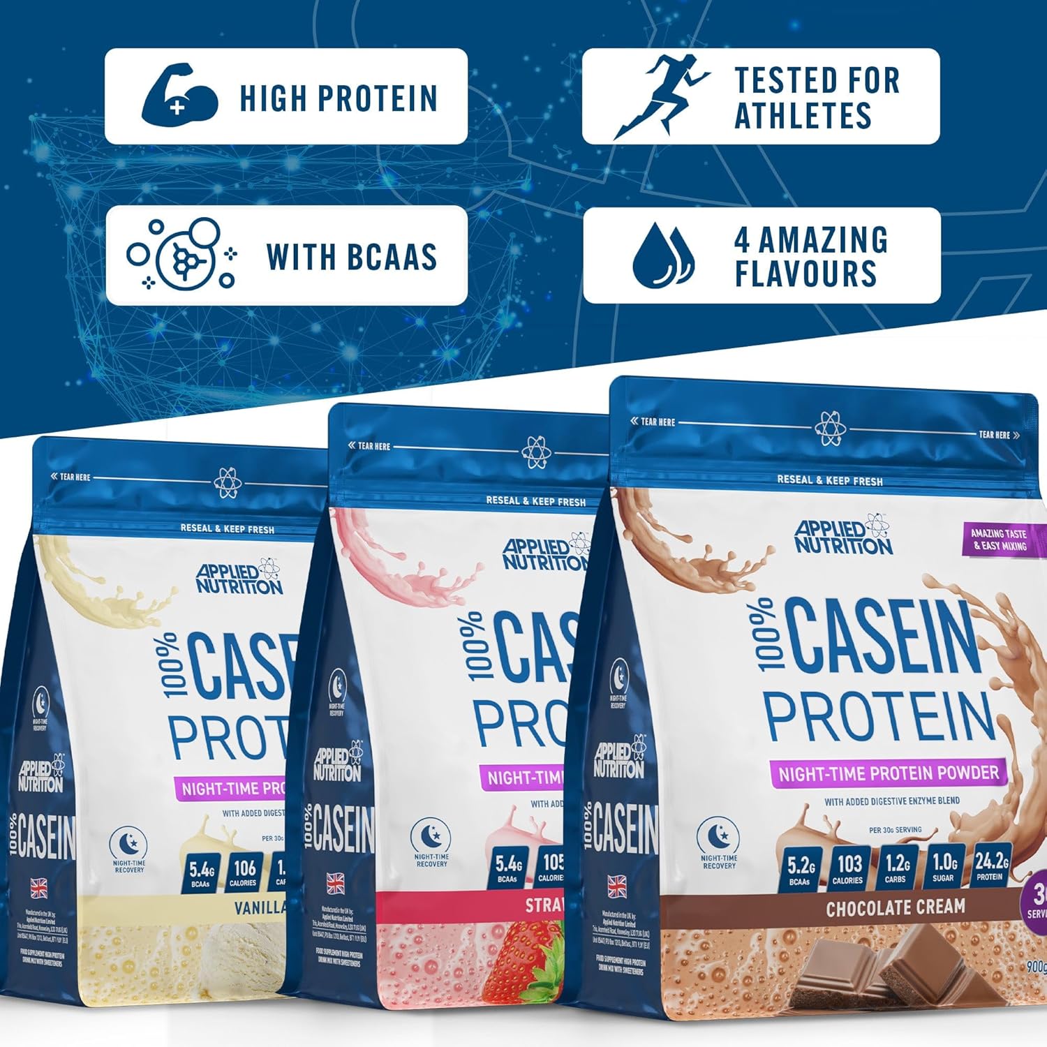 پودر پروتئین کازئین اپلاید نوتریشن مدل Casein، ۹۰۰ گرم
