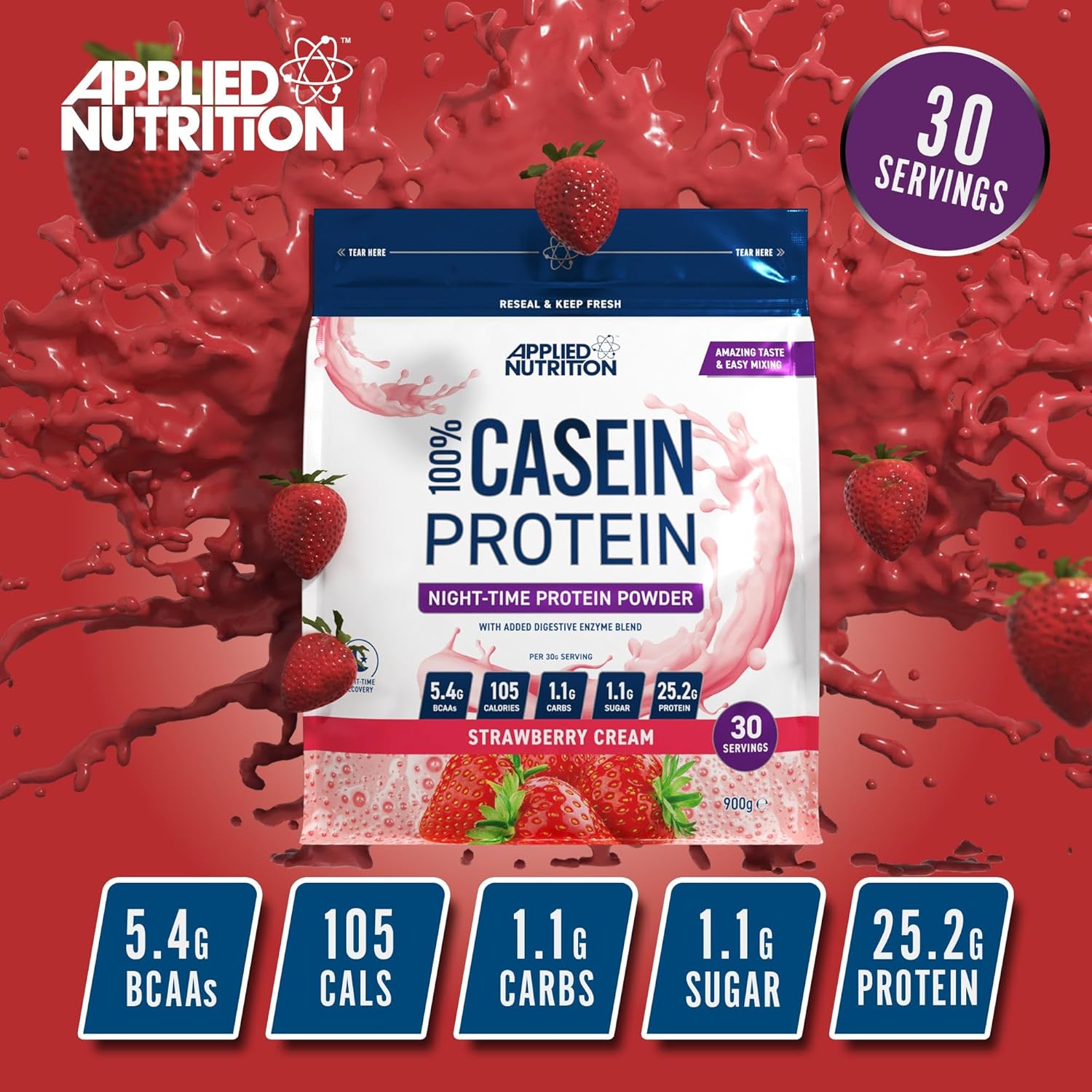 پودر پروتئین کازئین اپلاید نوتریشن مدل Casein، ۹۰۰ گرم