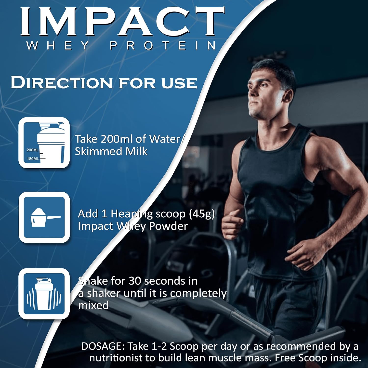 پودر پروتئین وی ناک‌پرو مدل Impact Whey، ۲۴ گرم پروتئین، ۱ کیلوگرم و طعم شکلات غلیظ