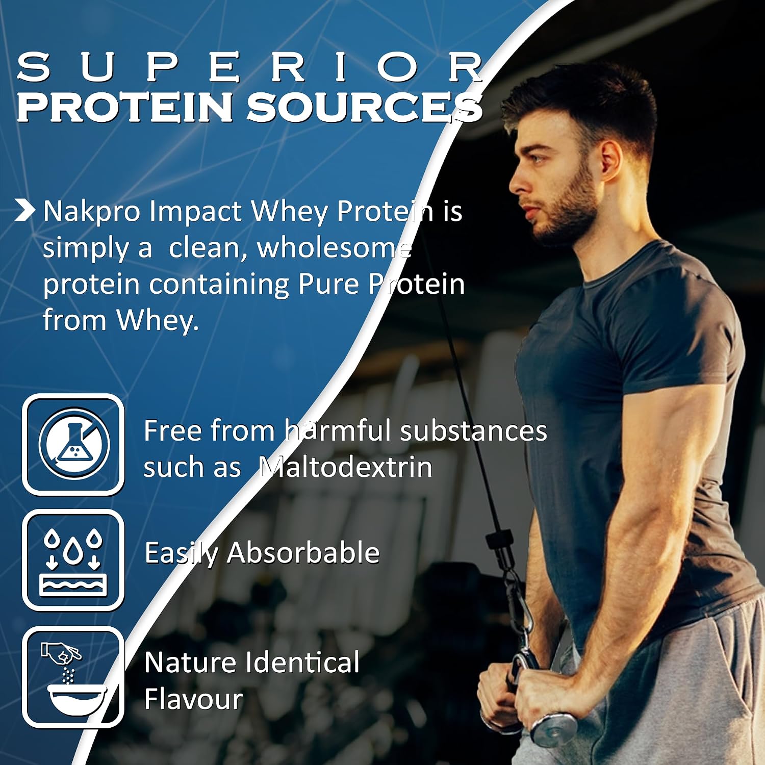 پودر پروتئین وی ناک‌پرو مدل Impact Whey، ۲۴ گرم پروتئین، ۱ کیلوگرم و طعم شکلات غلیظ