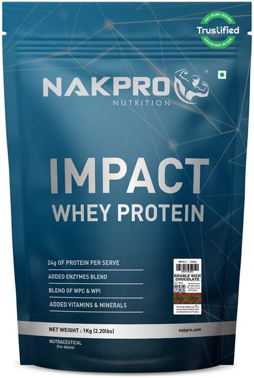 پودر پروتئین وی ناک‌پرو مدل Impact Whey، ۲۴ گرم پروتئین، ۱ کیلوگرم و طعم شکلات غلیظ