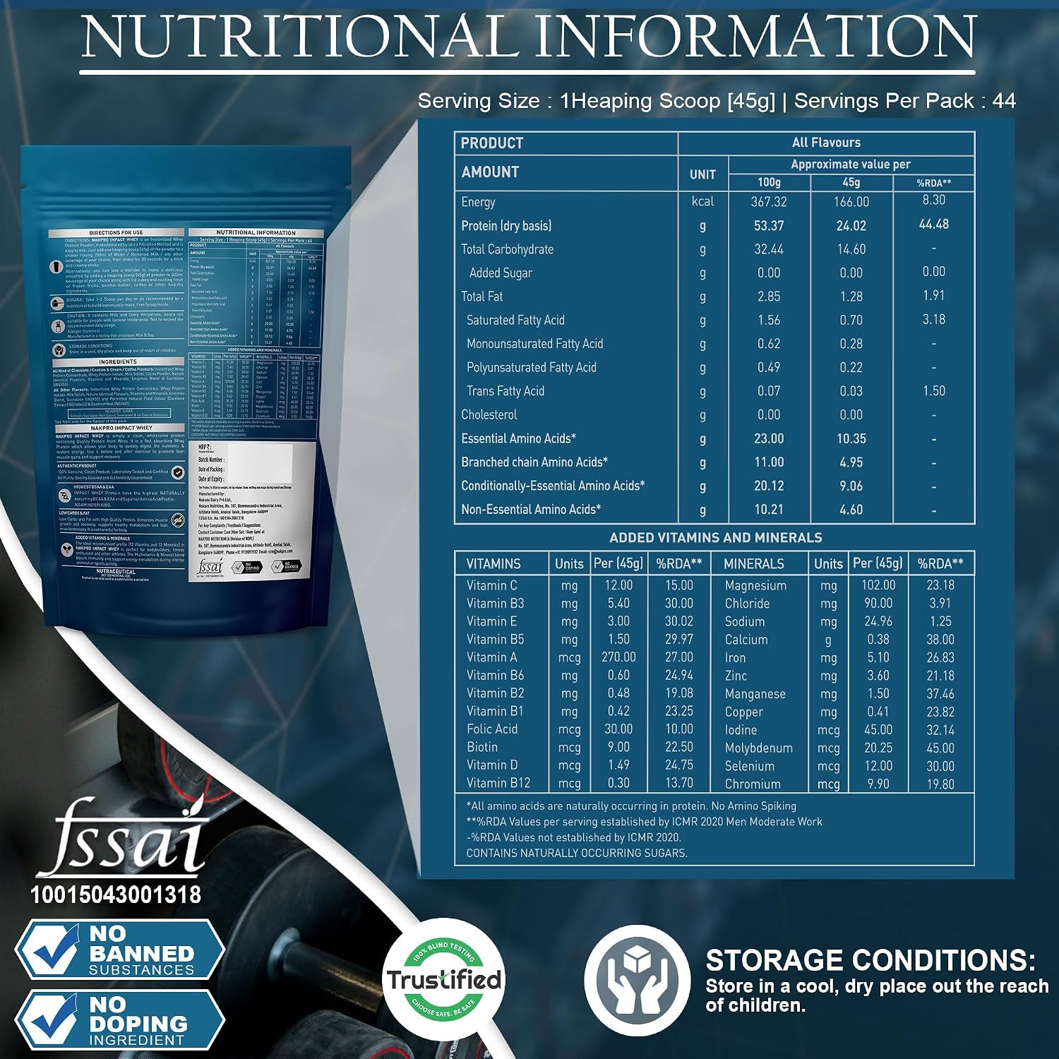 پودر پروتئین وی ناک‌پرو مدل Impact Whey، ۲۴ گرم پروتئین، ۲ کیلوگرم و طعم شکلات