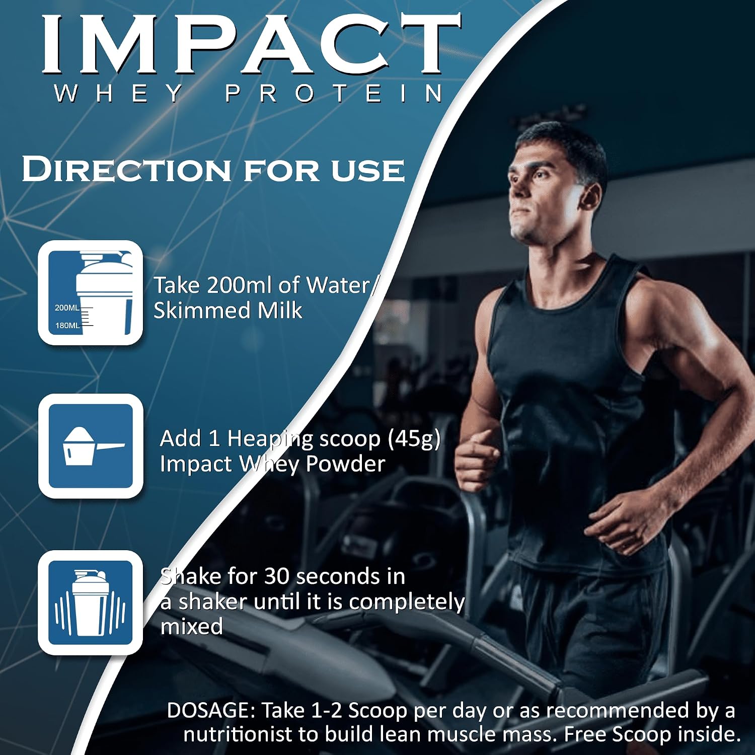 پودر پروتئین وی ناک‌پرو مدل Impact Whey، ۲۴ گرم پروتئین، ۲ کیلوگرم و طعم شکلات