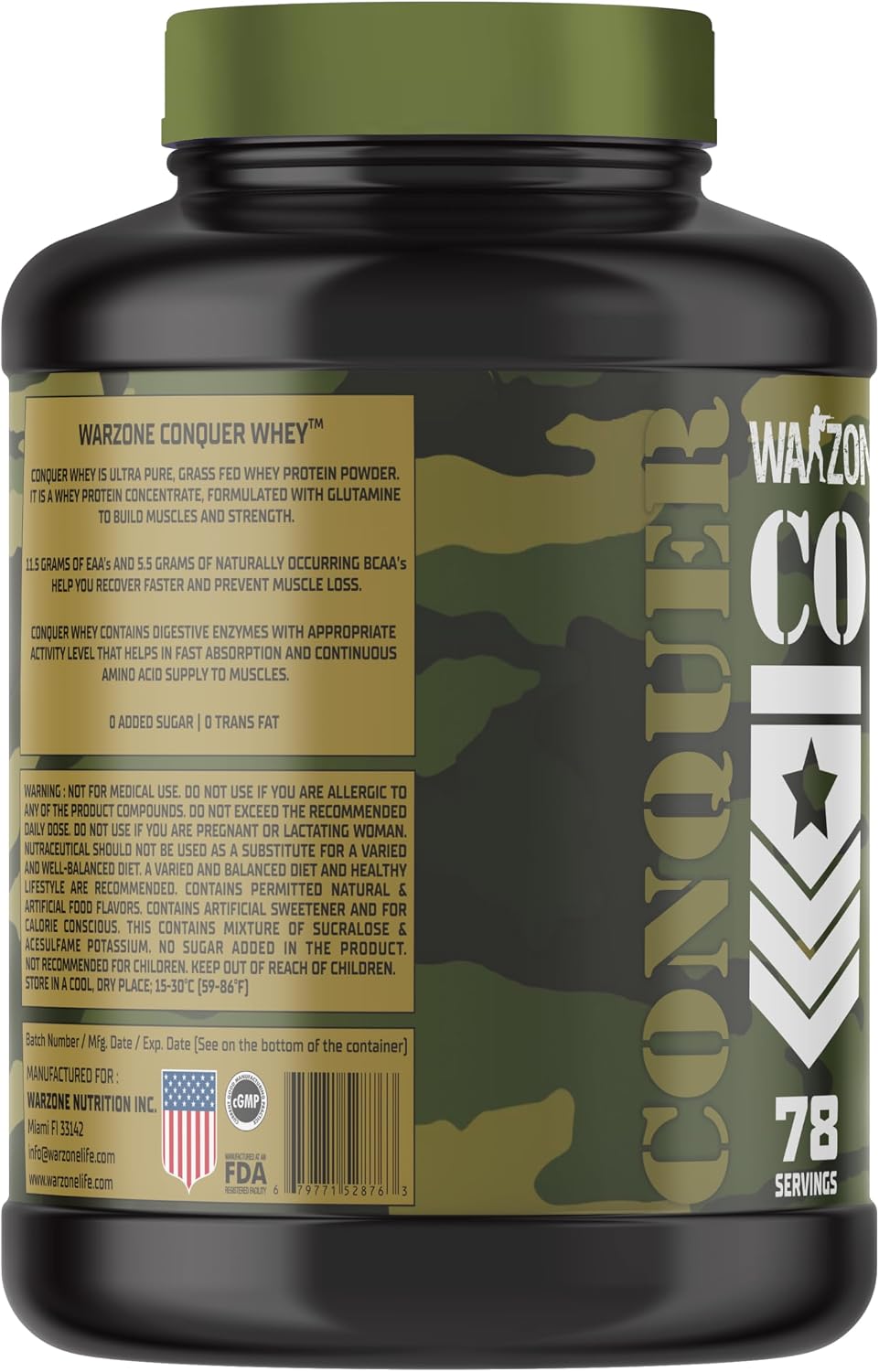 پودر پروتئین وی جنریک مدل Conquer Whey، ۲.۲۷ کیلوگرم و طعم بستنی ناپلی