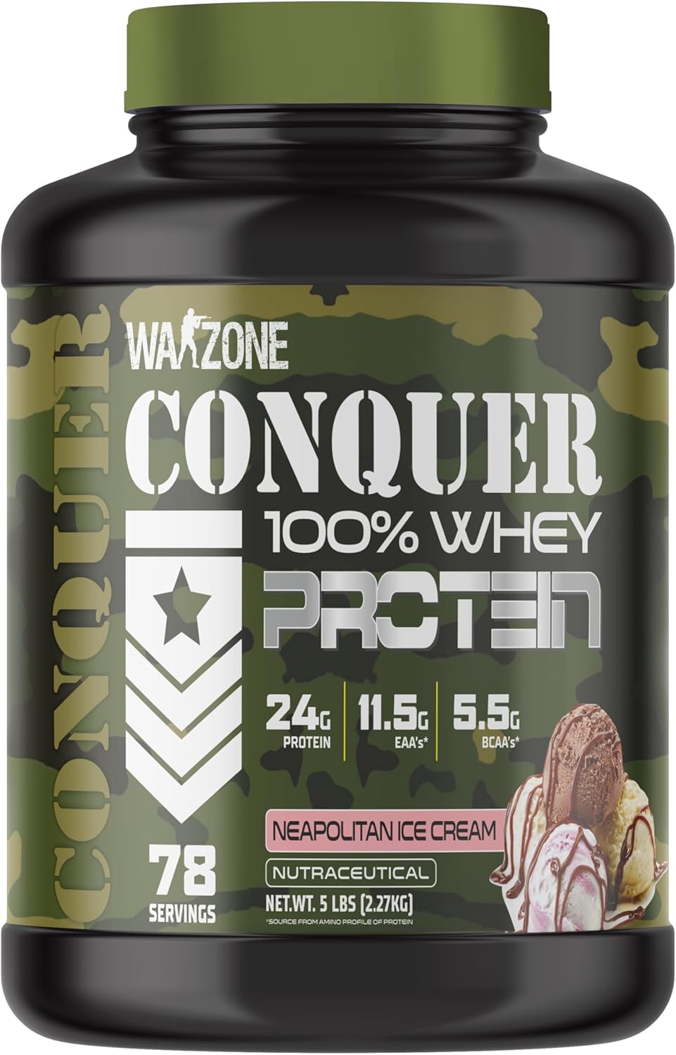 پودر پروتئین وی جنریک مدل Conquer Whey، ۲.۲۷ کیلوگرم و طعم بستنی ناپلی