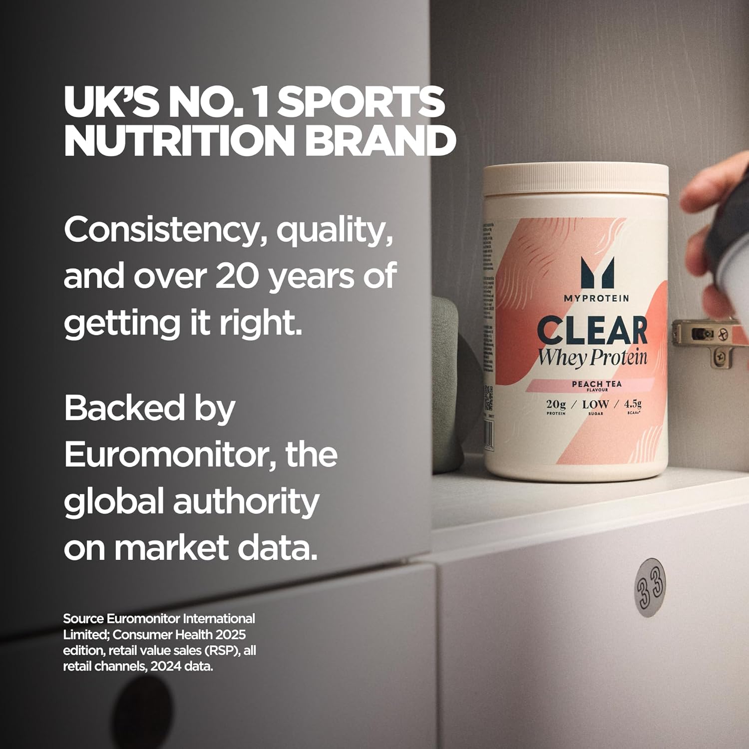 پودر پروتئین وی ایزوله مای‌پروتئین مدل Clear Whey، ۵۰۰ گرم و طعم توت‌فرنگی
