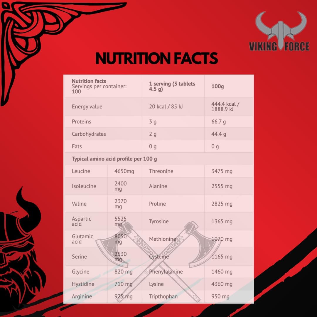 پودر پروتئین وی وایکینگ فورس مدل Amino Whey، ۳۰۰ قرص و طعم موز
