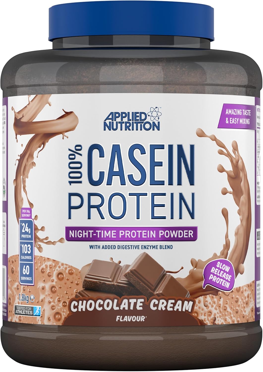 پودر پروتئین کازئین اپلاید نوتریشن مدل Casein، ۱.۸ کیلوگرم و طعم کرم شکلات