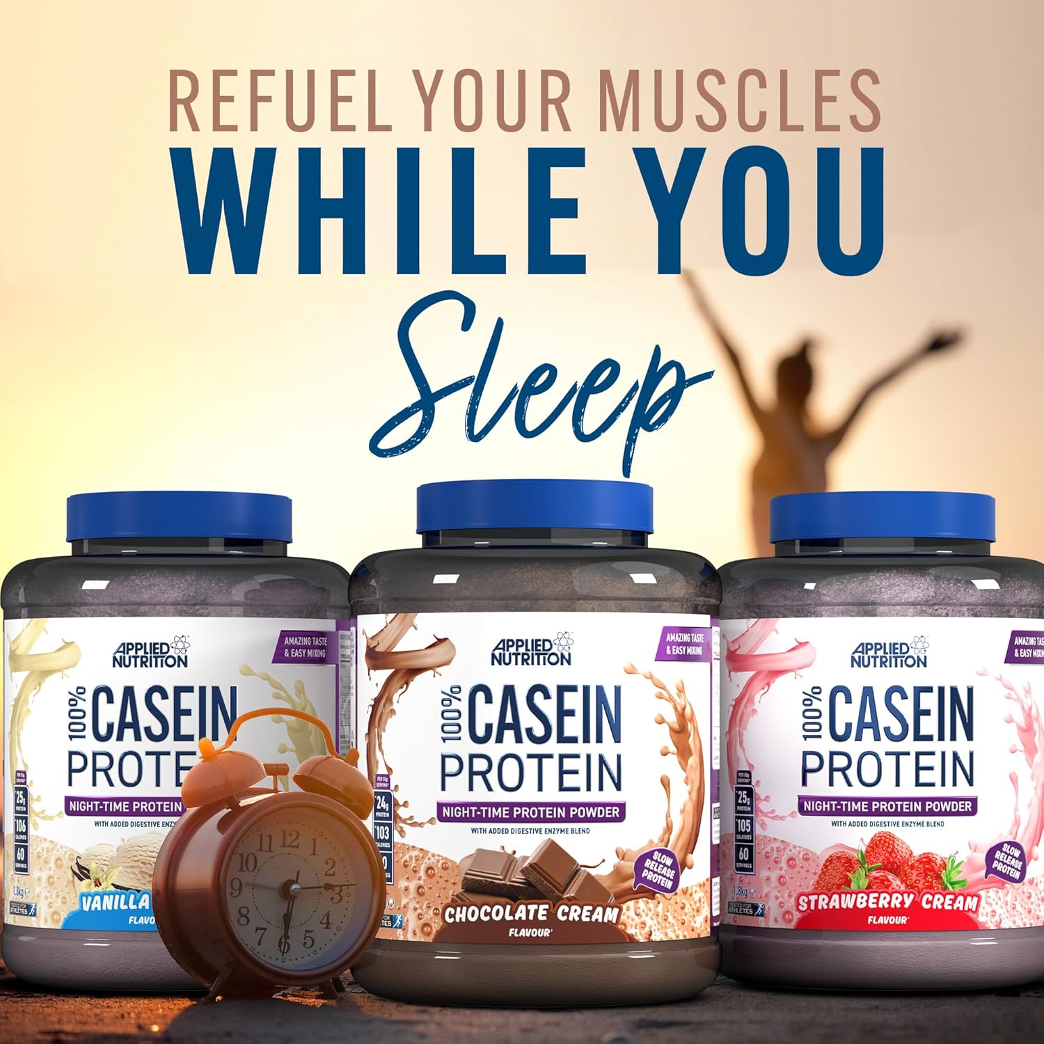 پودر پروتئین کازئین اپلاید نوتریشن مدل Casein، ۱.۸ کیلوگرم و طعم کرم وانیل