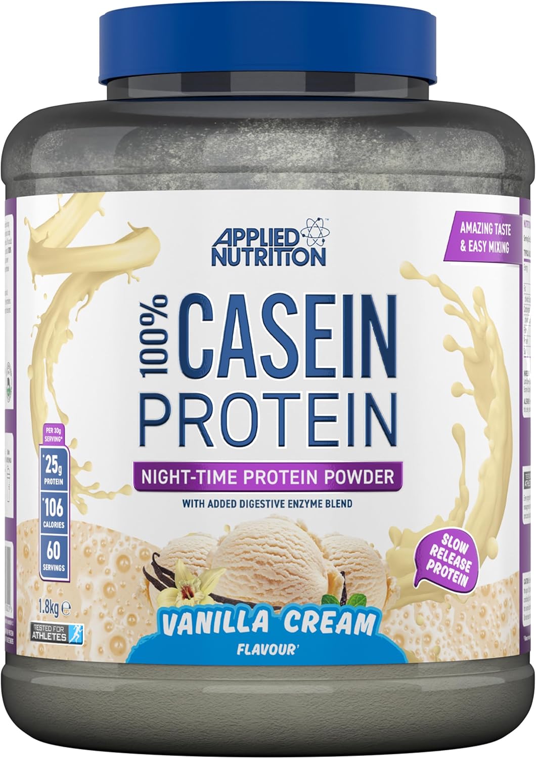 پودر پروتئین کازئین اپلاید نوتریشن مدل Casein، ۱.۸ کیلوگرم و طعم کرم وانیل