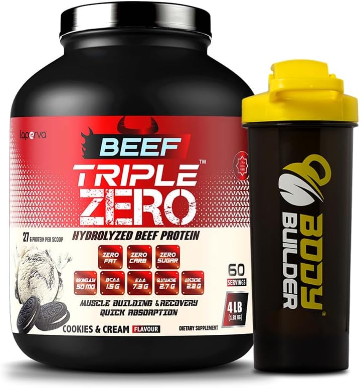 پودر پروتئین گوشت لاپروا مدل Beef Triple Zero، ۴ پوند و طعم کوکی و کرم