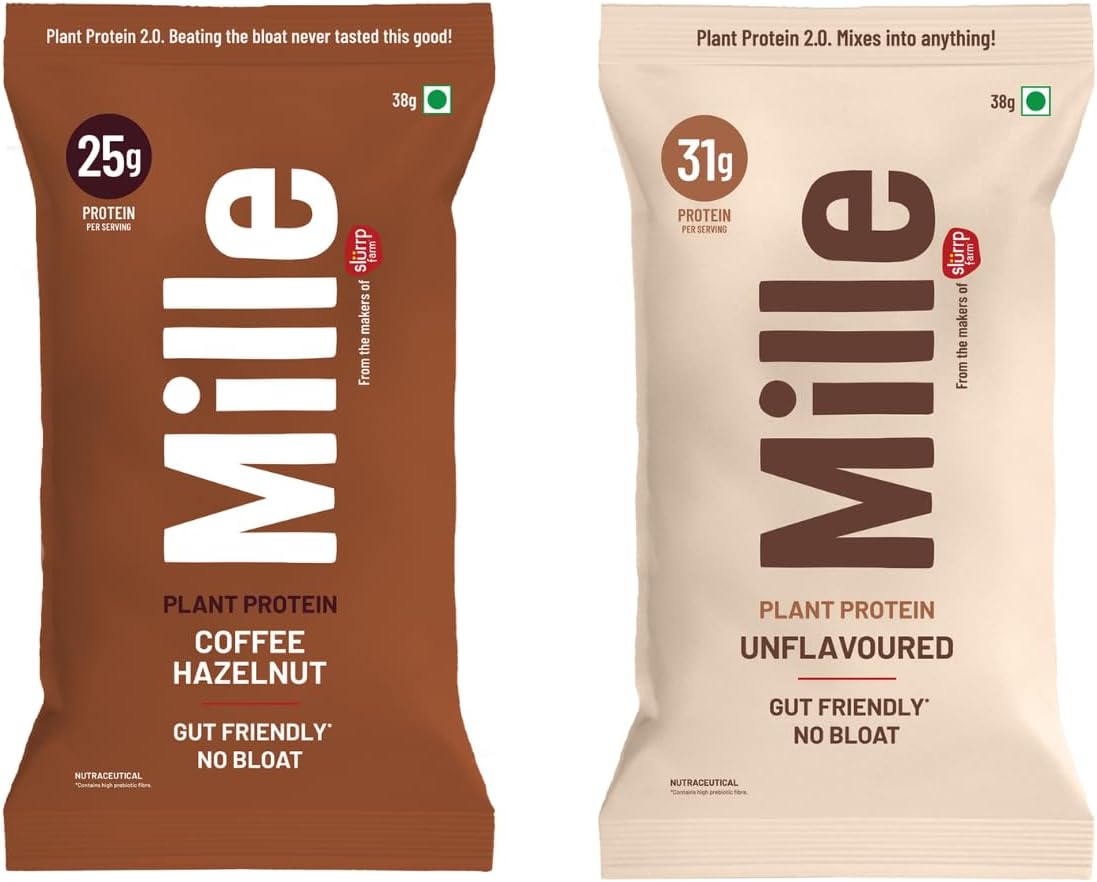 پودر پروتئین گیاهی میله مدل Millé Plant Protein، ۲۵ گرم پروتئین، بدون شکر افزوده، ۳۸ گرم و طعم قهوه فندقی
