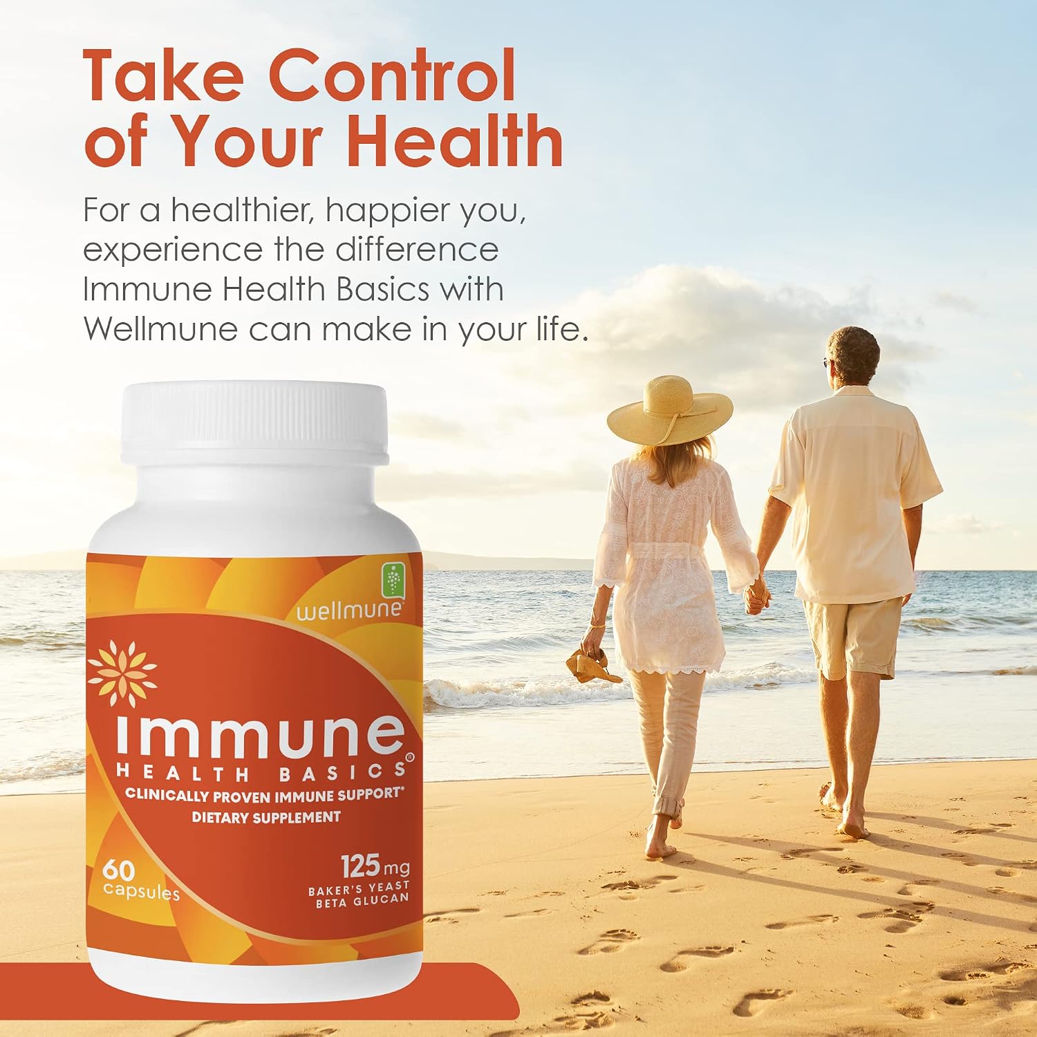 مکمل حمایت از سیستم ایمنی Immune Health Basics، 125 میلی‌گرم، 60 عدد