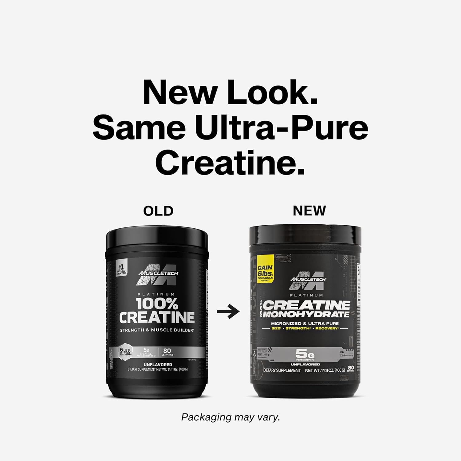 مکمل کراتین MuscleTech مدل Platinum، 400 گرم، 80 وعده