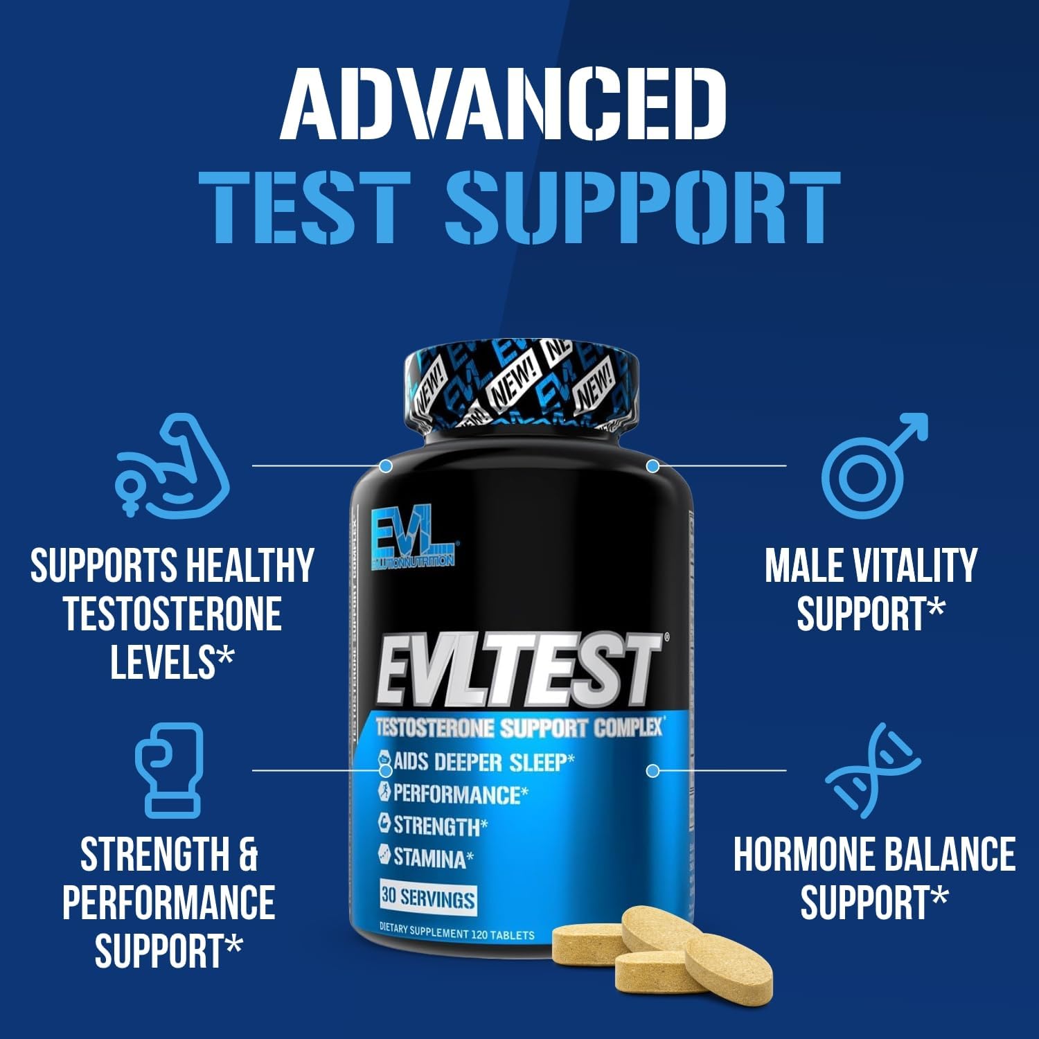 مکمل تقویت عملکرد مردان Evlution مدل Evl-Test، 120 عدد