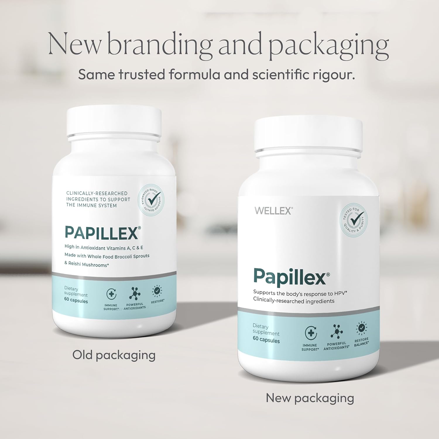 مکمل حمایت از سیستم ایمنی Papillex، 3 بسته، 60 کپسول