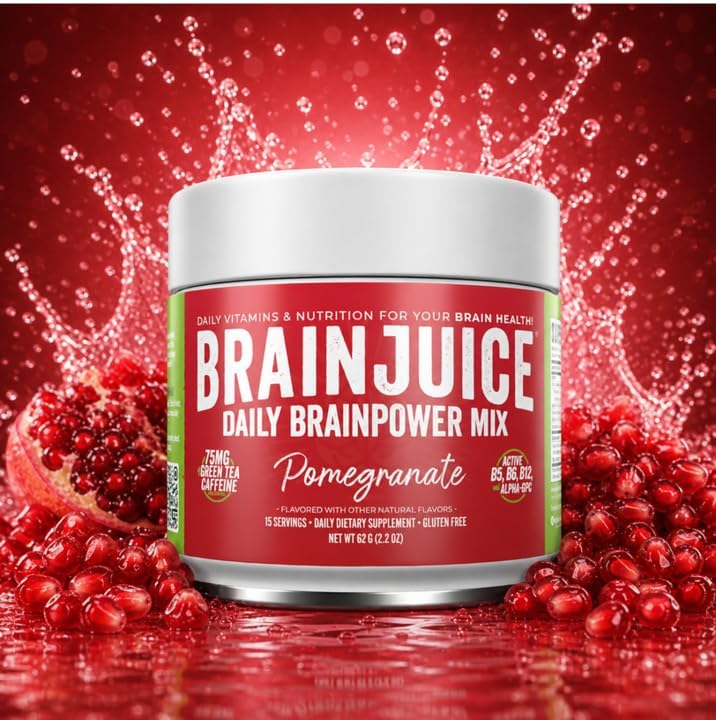 نوشیدنی نوتروپیک انرژی و تمرکز BrainJuice، 15 وعده، طعم انار