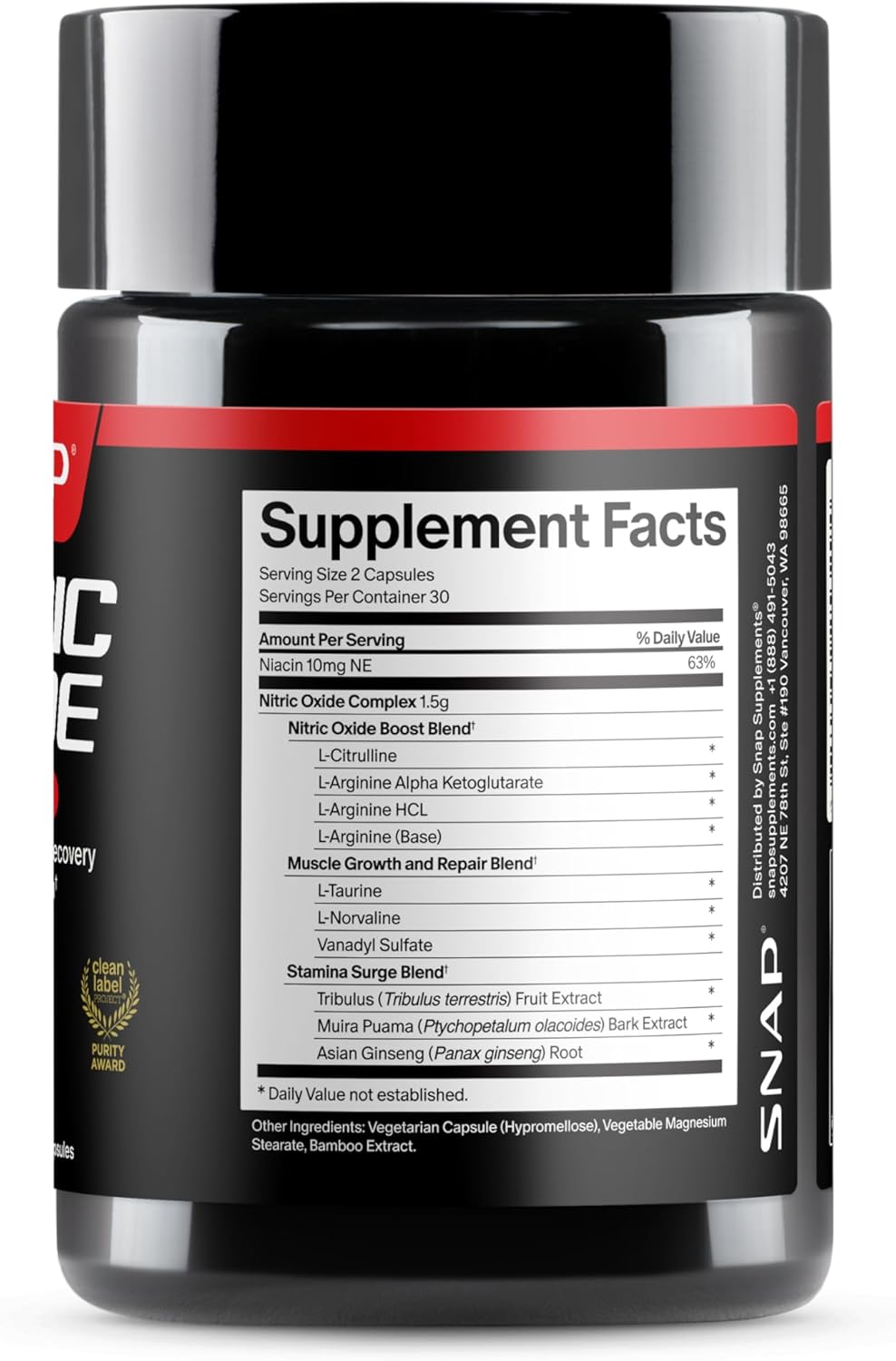 مکمل پری‌ورک‌اوت Snap Supplements، 60 کپسول