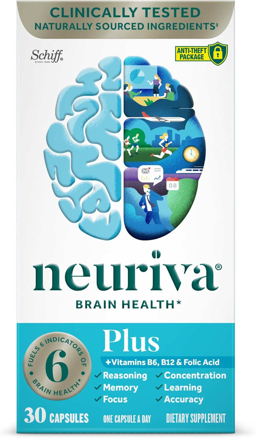 مکمل نوتروپیک حافظه و تمرکز NEURIVA، 30 کپسول