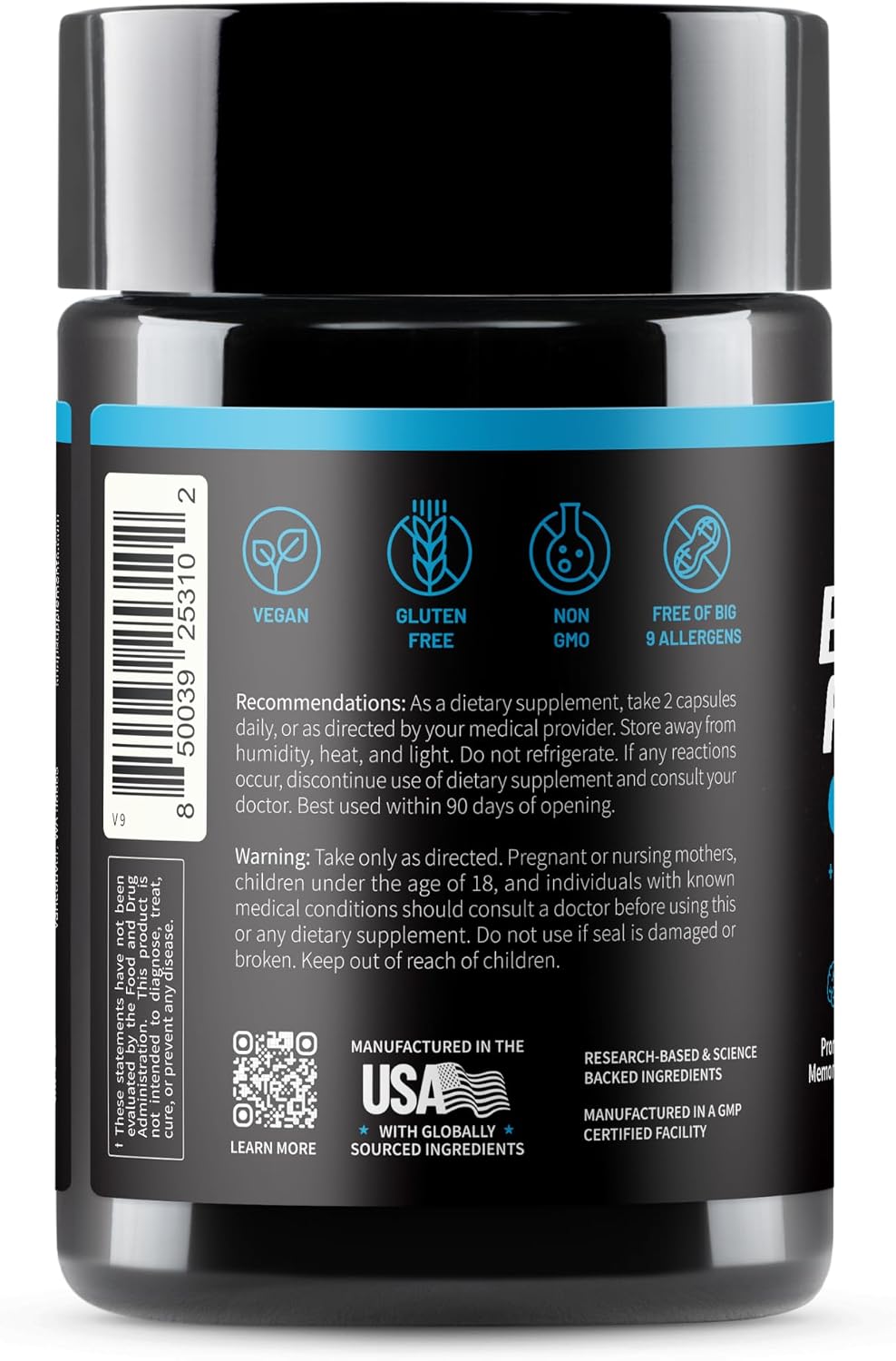 مکمل نوتروپیک حافظه و تمرکز Snap Supplements، 60 کپسول