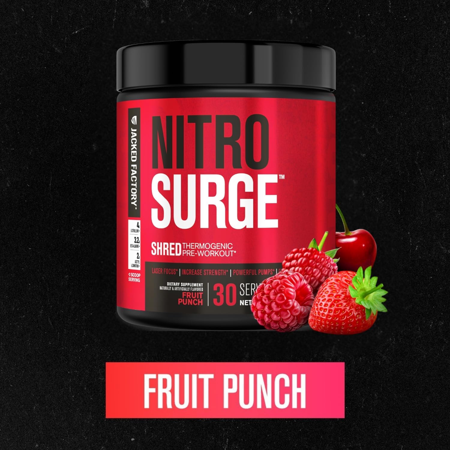 مکمل پری‌ورک‌اوت Jacked Factory مدل NITROSURGE Shred، طعم پانچ میوه