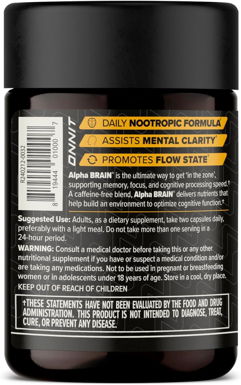 مکمل نوتروپیک حافظه و تمرکز ONNIT مدل Alpha Nootropic، 30 عدد