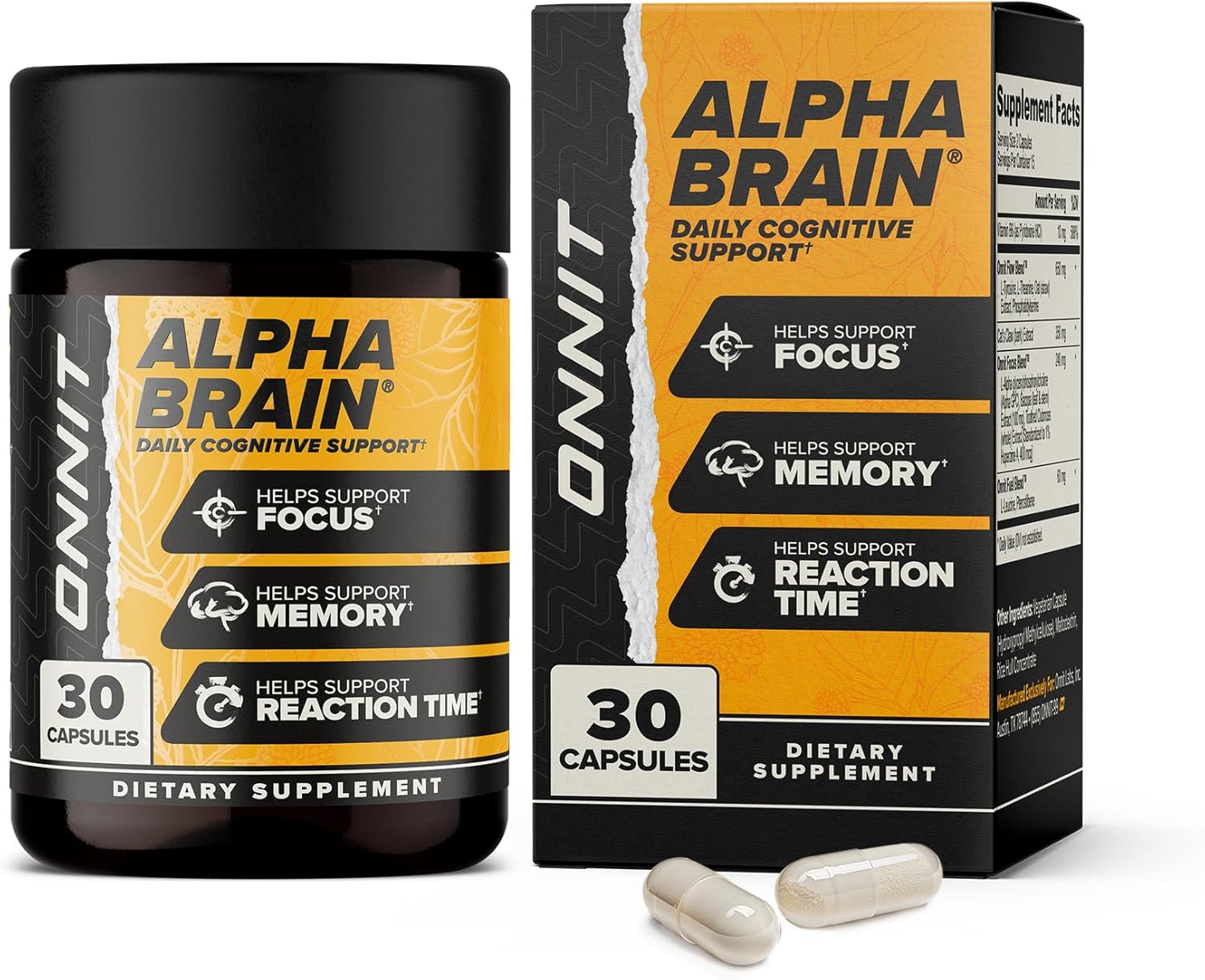 مکمل نوتروپیک حافظه و تمرکز ONNIT مدل Alpha Nootropic، 30 عدد