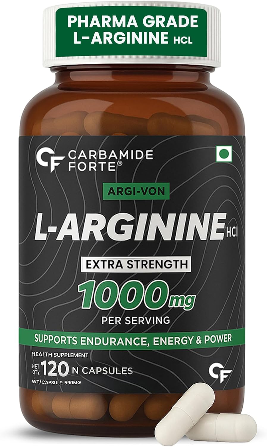 مکمل نیتریک اکساید و پمپ عضلانی Carbamide Forte، 1000 میلی‌گرم، 120 کپسول