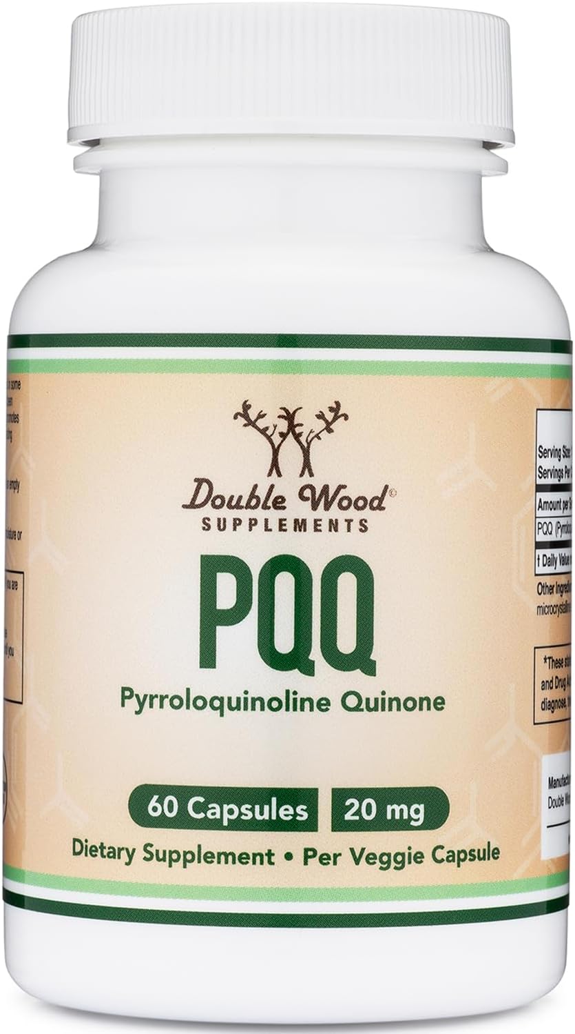 مکمل انرژی سلولی و سلامت طولانی‌مدت Double Wood Supplements مدل PQQ، 20 میلی‌گرم، 60 کپسول