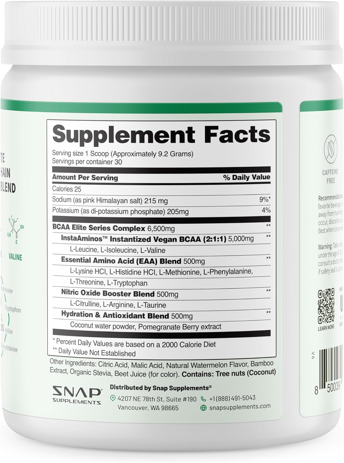مکمل پری‌ورک‌اوت Snap Supplements، 5 گرم، 30 وعده، طعم انار و هندوانه