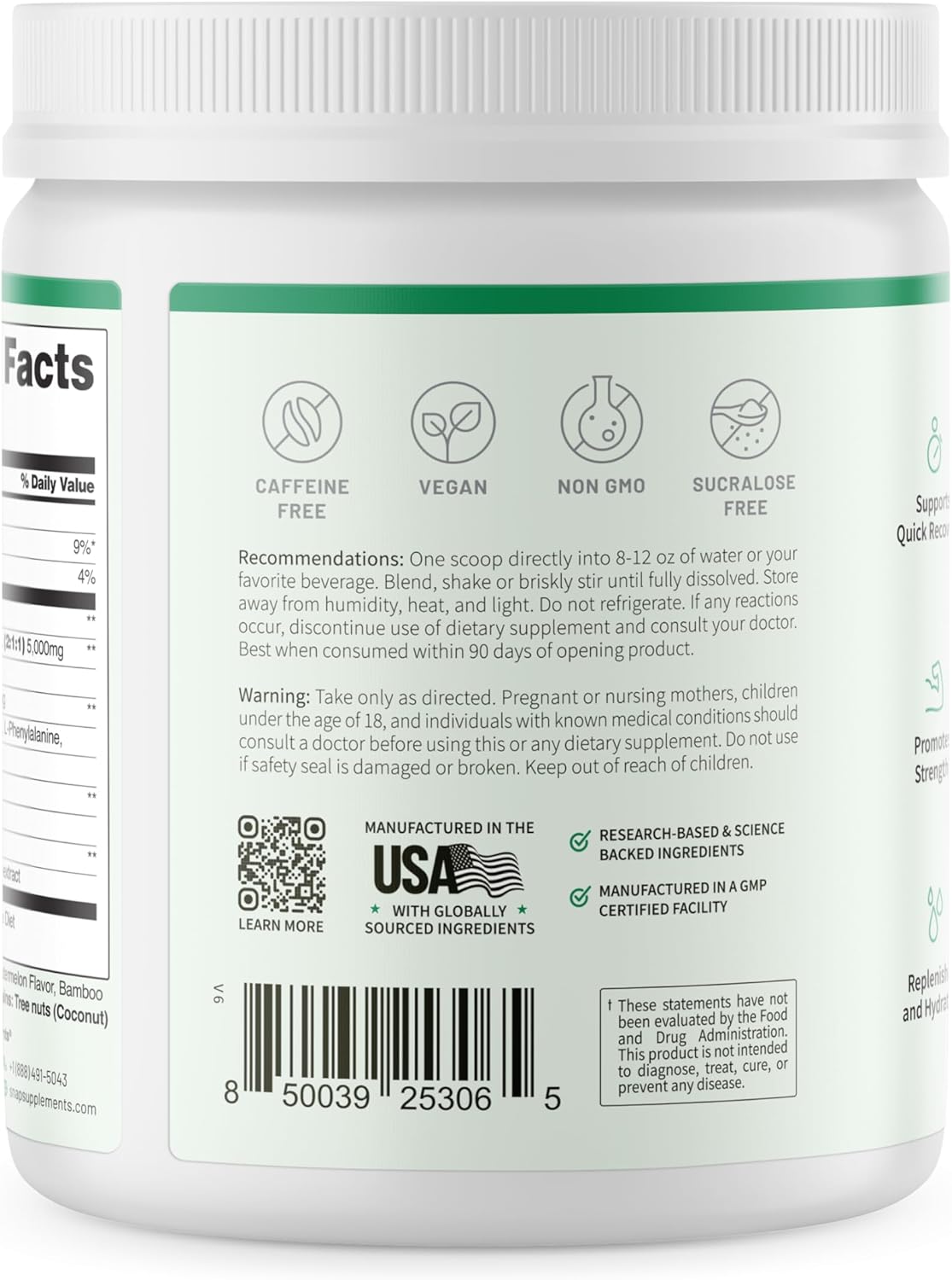مکمل پری‌ورک‌اوت Snap Supplements، 5 گرم، 30 وعده، طعم انار و هندوانه