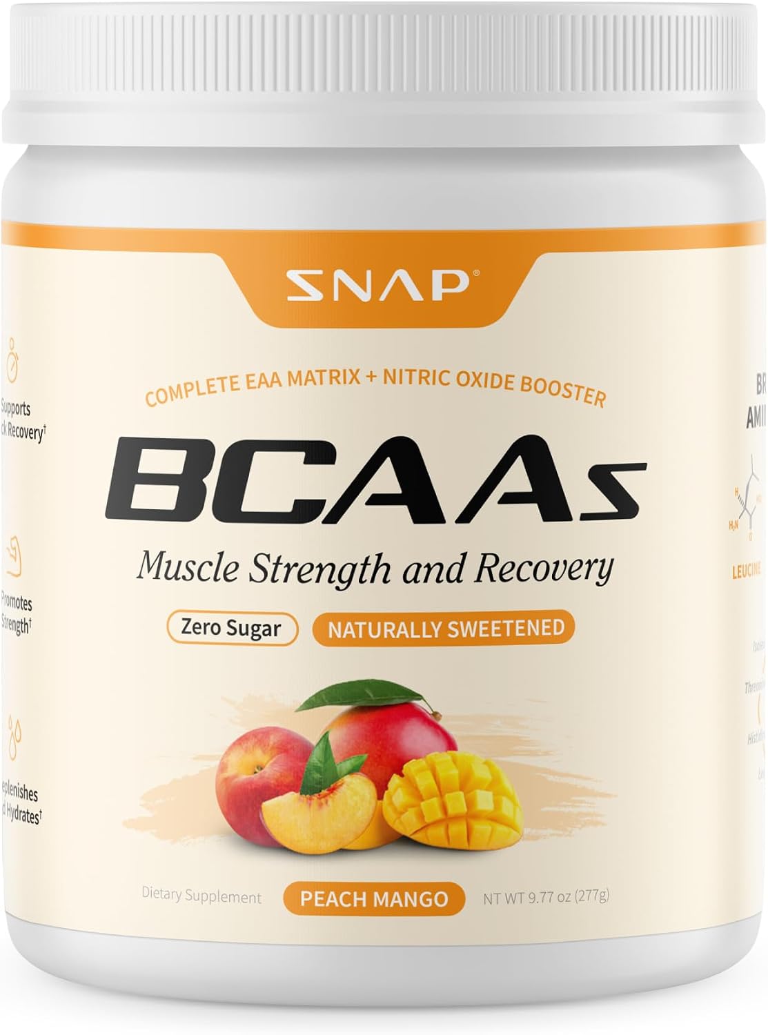 مکمل پری‌ورک‌اوت Snap Supplements، 5 گرم، 30 وعده، طعم هلو و انبه