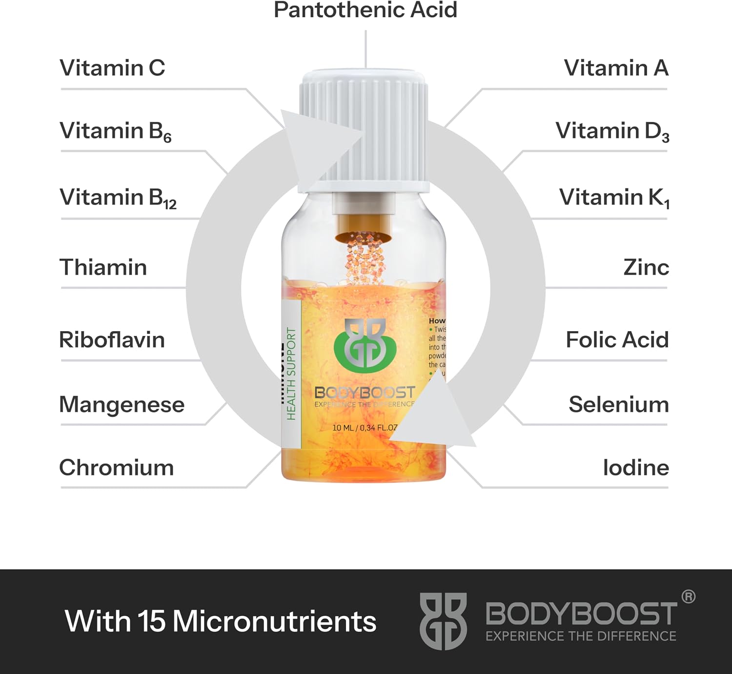 مکمل حمایت از سیستم ایمنی BODYBOOST EXPERIENCE THE DIFFERENCE، 12 ویال