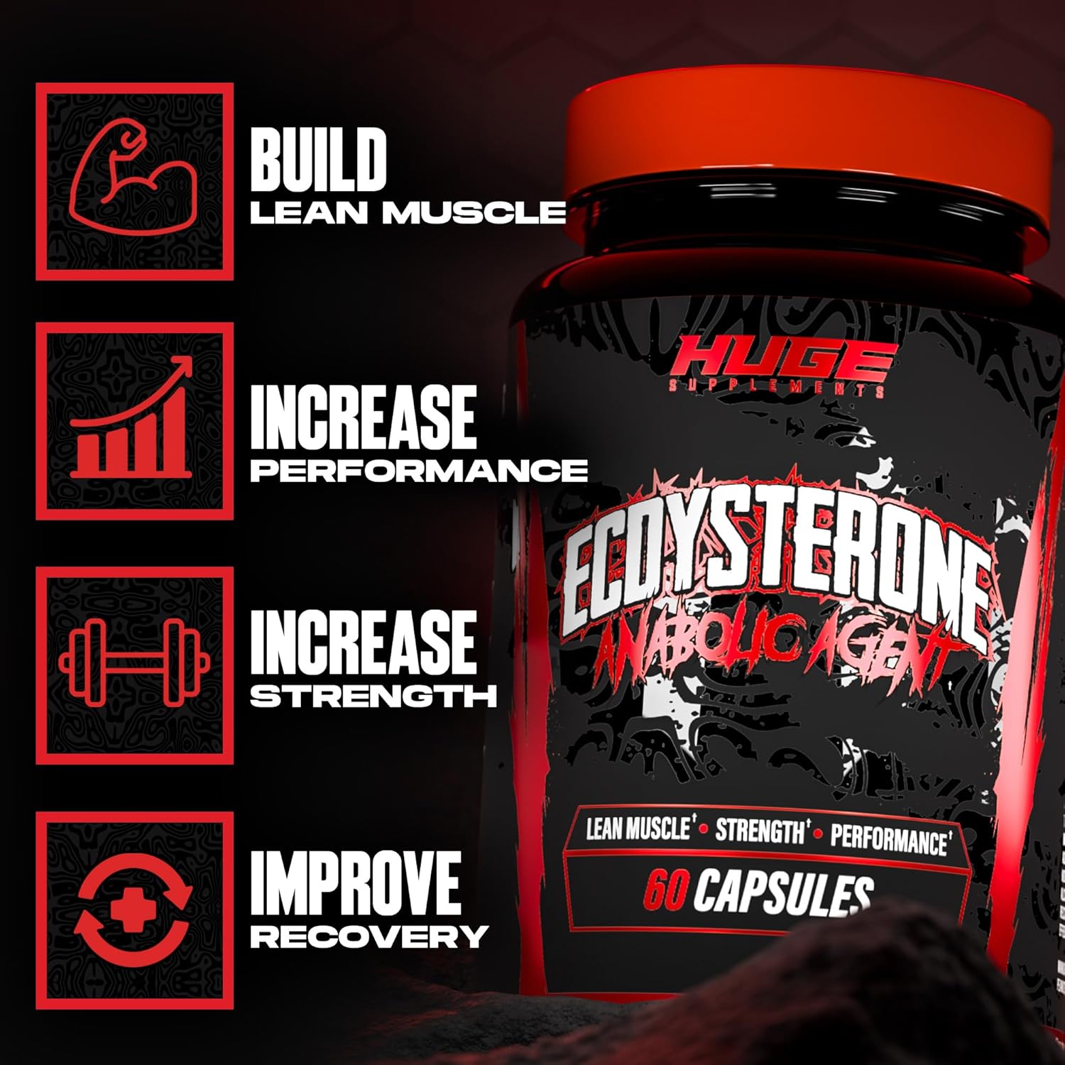 مکمل Ecdysterone برای عملکرد ورزشی Huge Supplements، 60 کپسول
