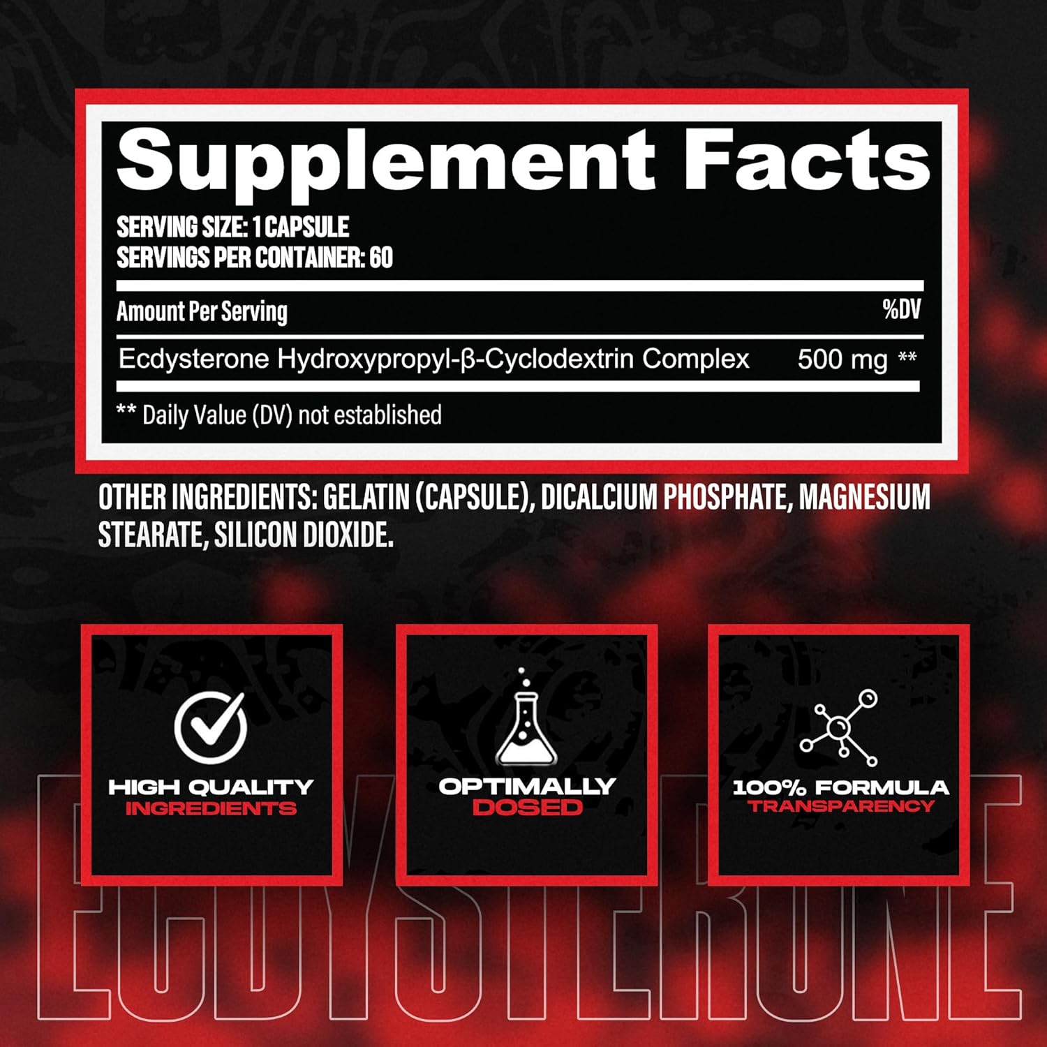 مکمل Ecdysterone برای عملکرد ورزشی Huge Supplements، 60 کپسول