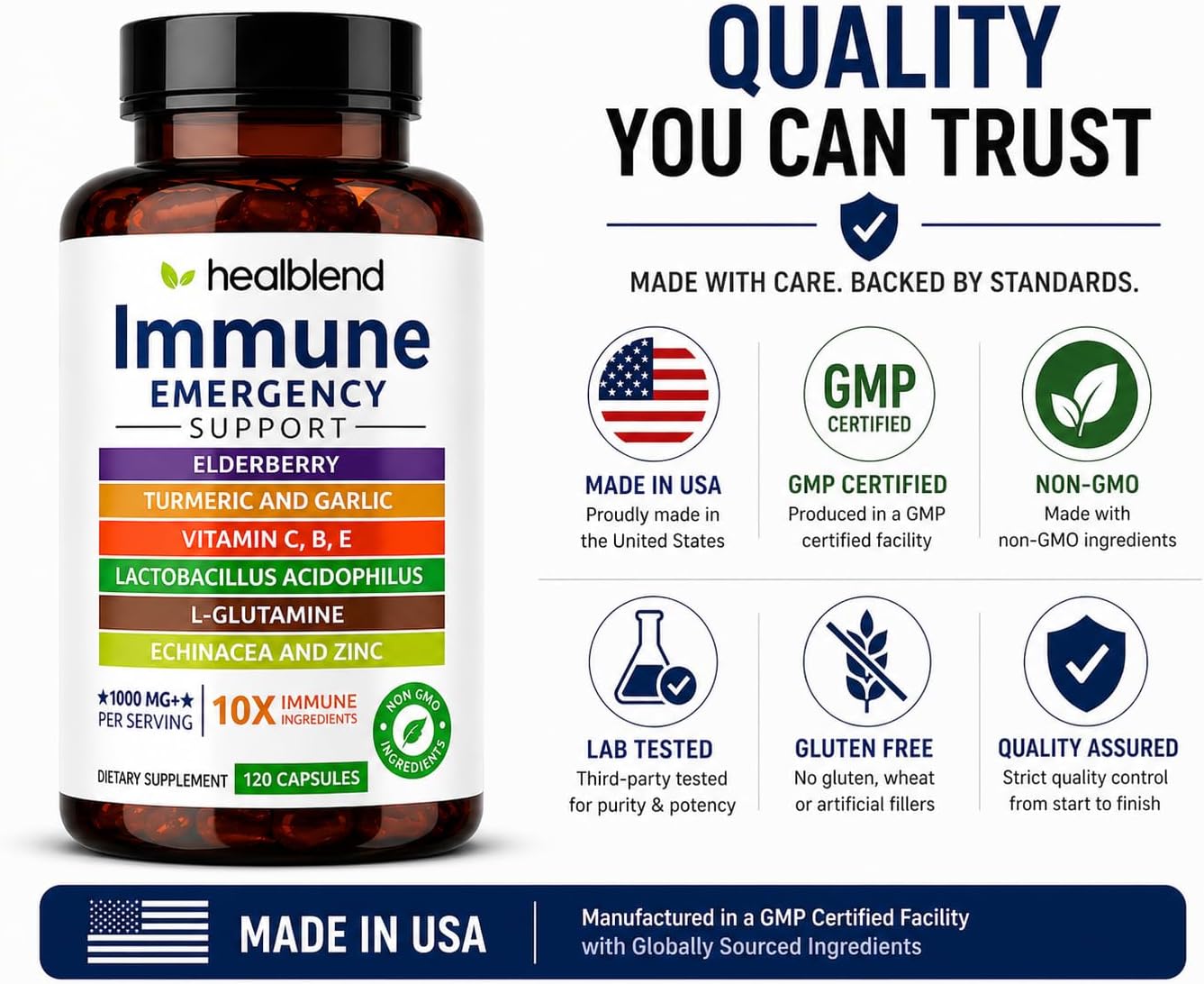مکمل حمایت از سیستم ایمنی healblend، 120 کپسول