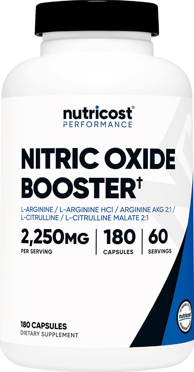 مکمل نیتریک اکساید و پمپ عضلانی Nutricost، 2250 میلی‌گرم، 60 وعده