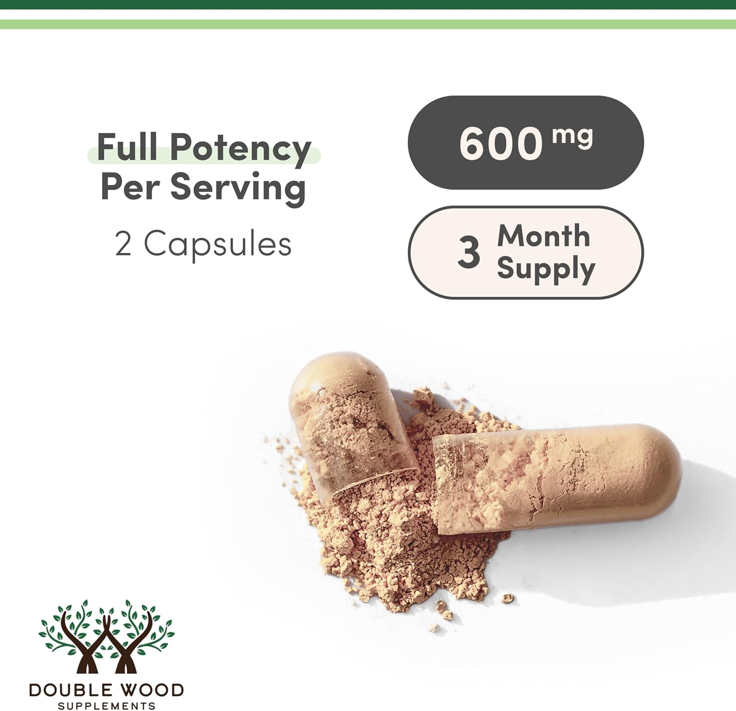 مکمل تقویت عملکرد مردان Double Wood Supplements مدل Fadogia Agrestis، 600 میلی‌گرم، 180 کپسول