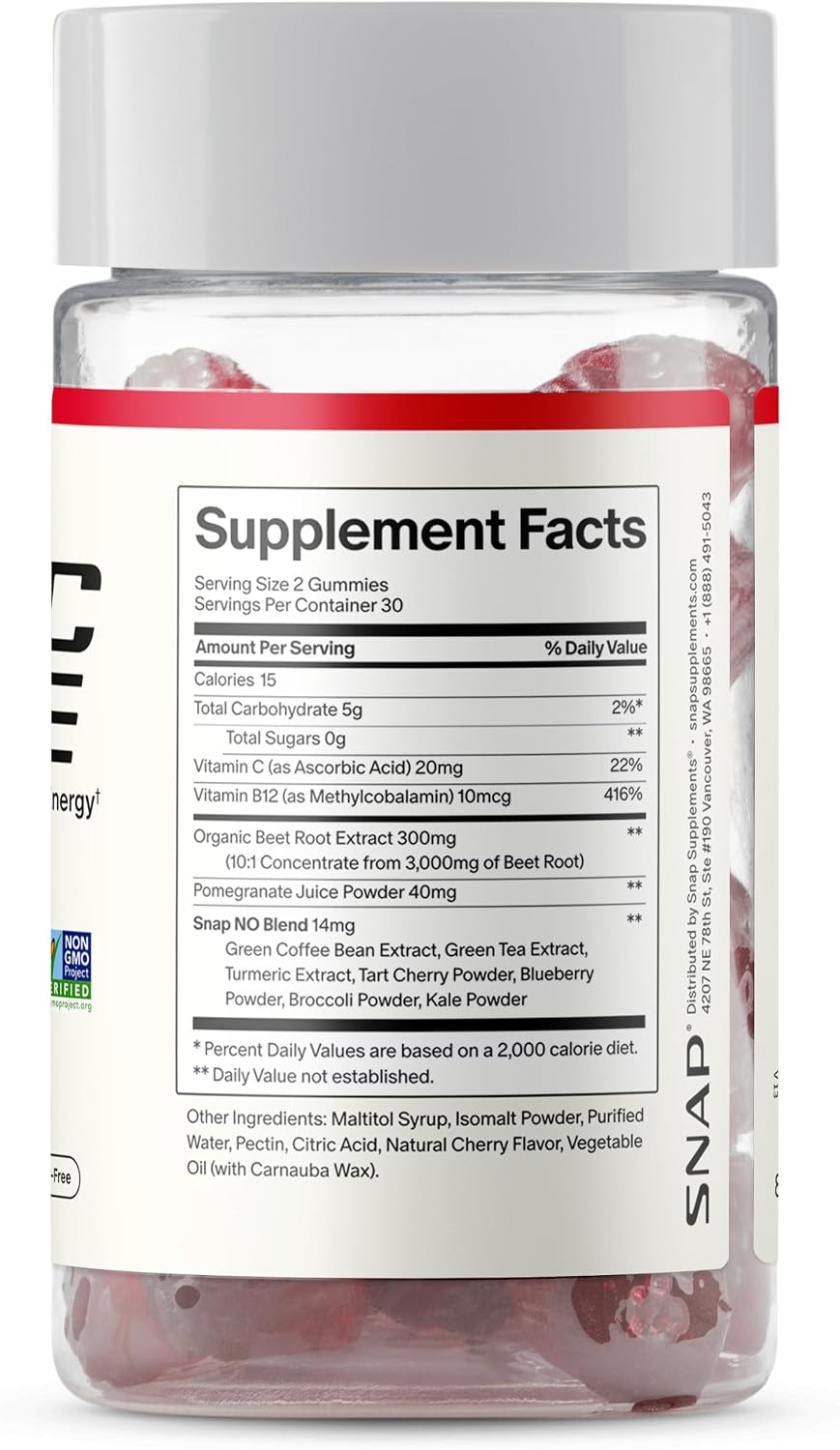 مکمل چغندر و تقویت نیتریک اکساید Snap Supplements، طعم انار